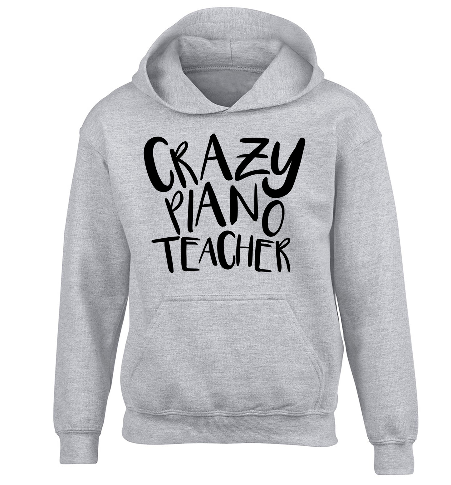 Crazy piano teacher children's grey hoodie 12-13 Years