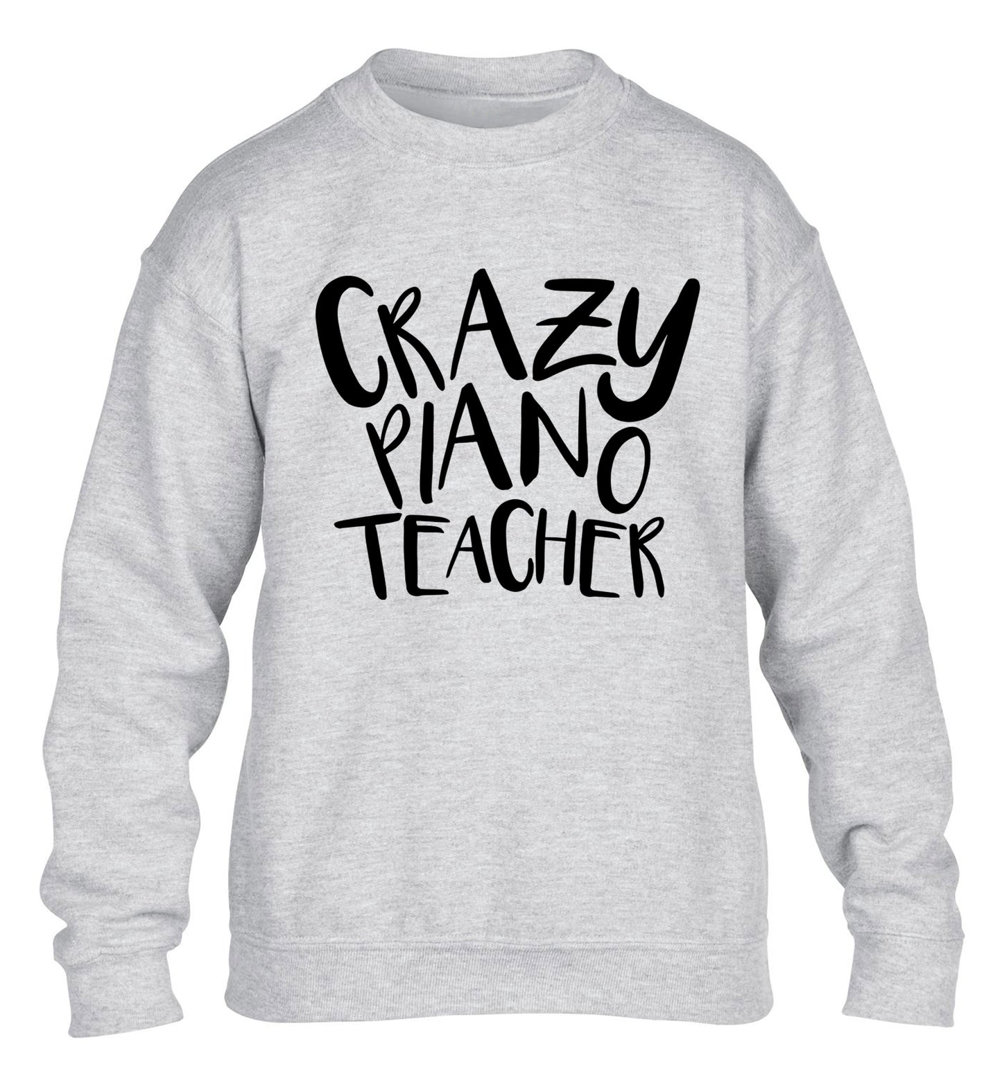 Crazy piano teacher children's grey sweater 12-13 Years