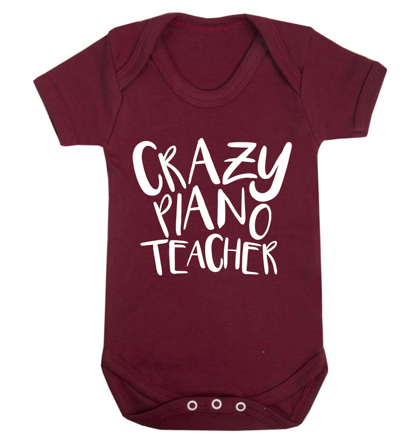 Crazy piano teacher Baby Vest maroon 18-24 months