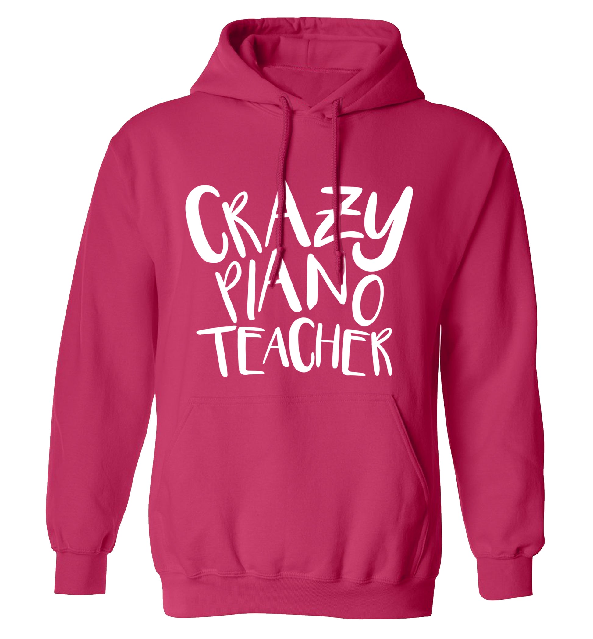 Crazy piano teacher adults unisex pink hoodie 2XL