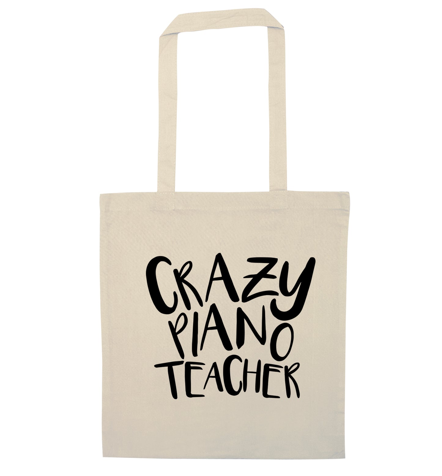 Crazy piano teacher natural tote bag