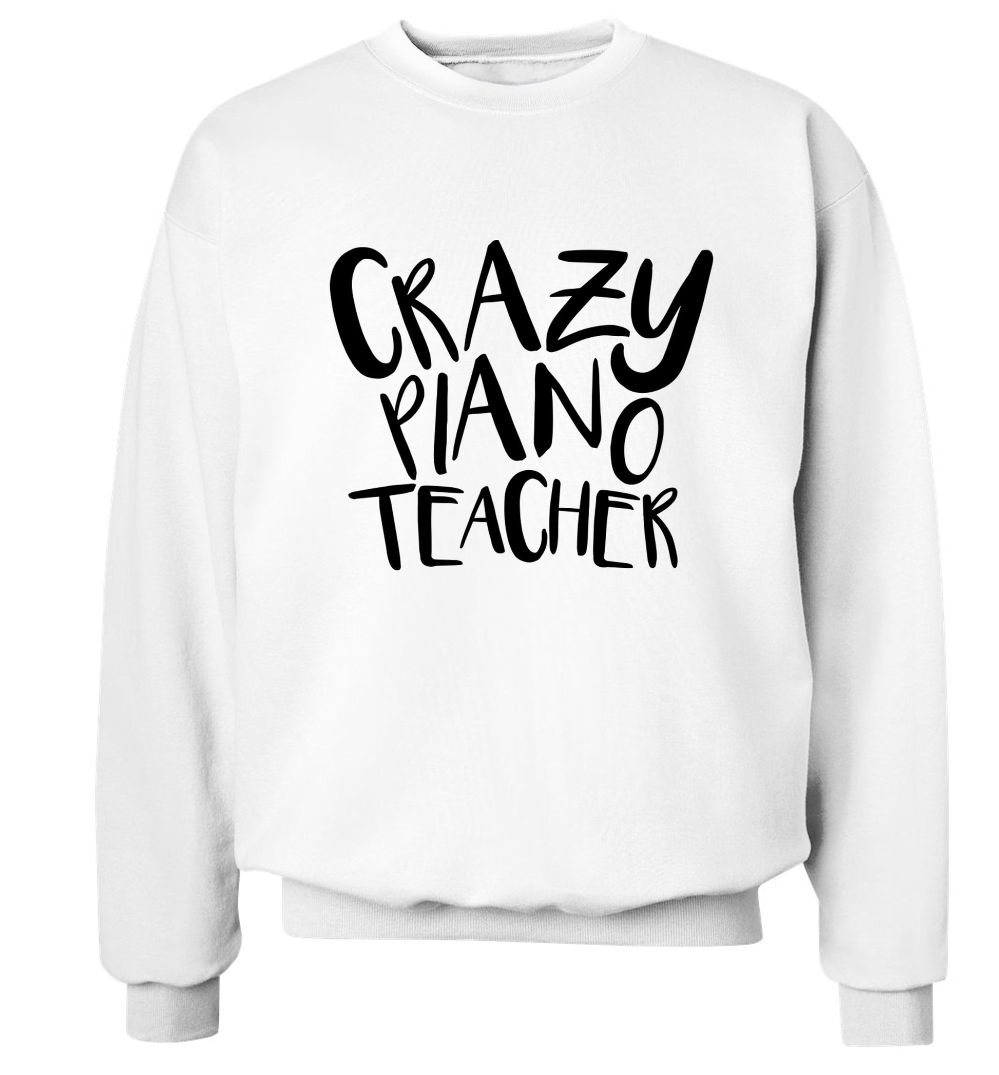 Crazy piano teacher Adult's unisex white Sweater 2XL