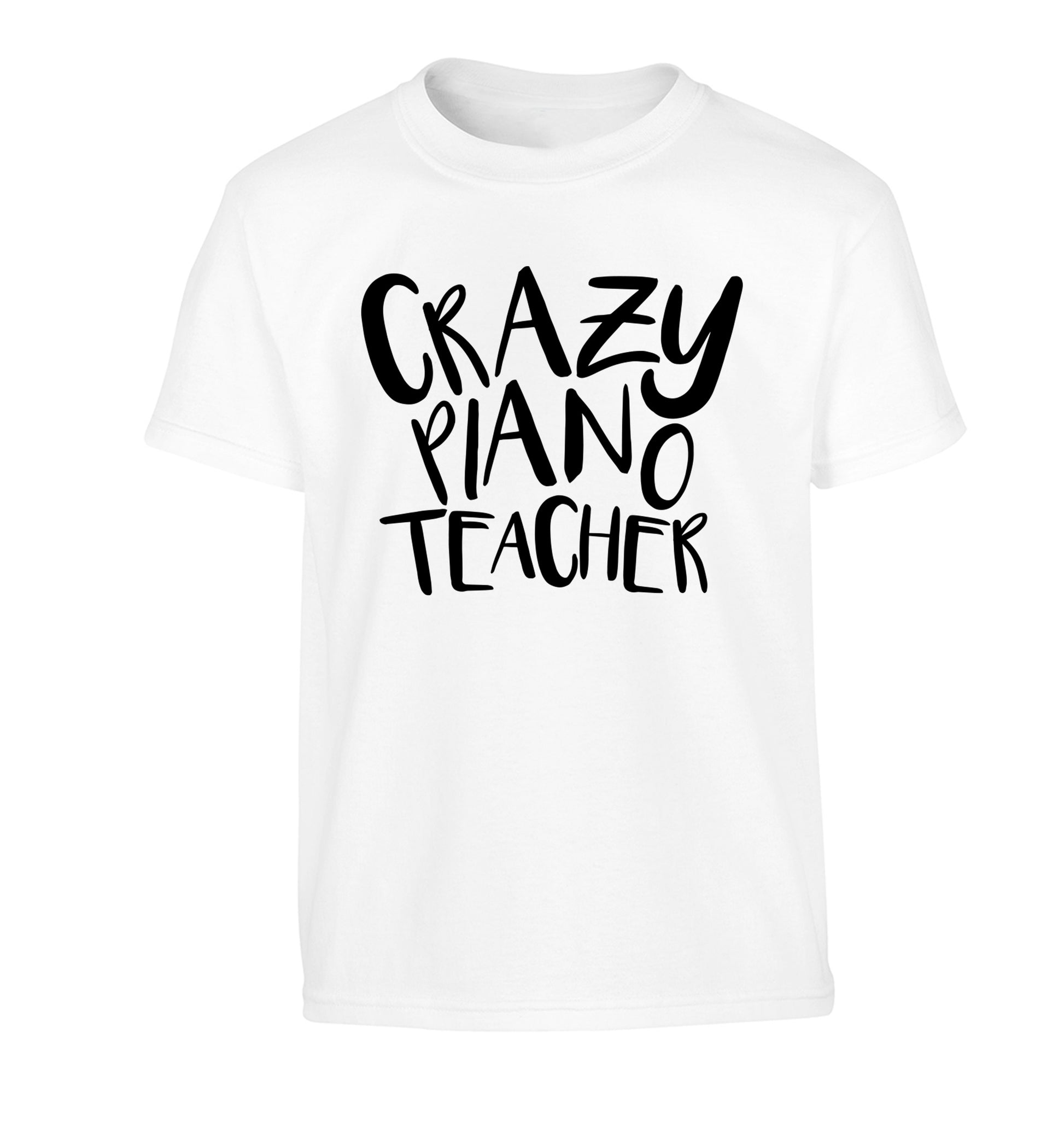 Crazy piano teacher Children's white Tshirt 12-13 Years