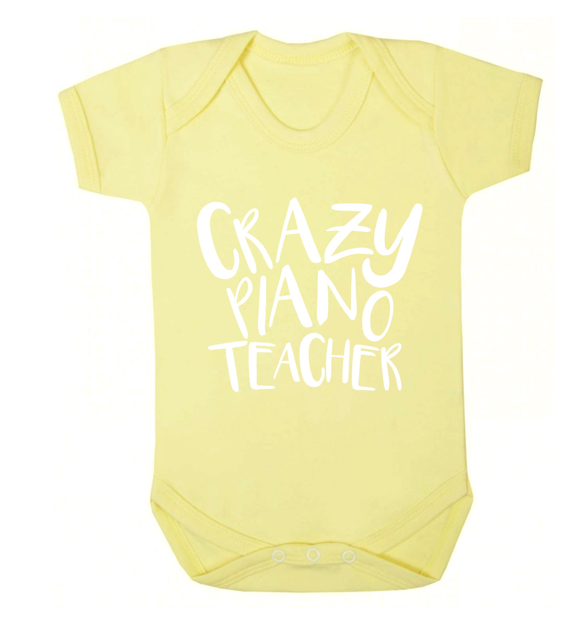 Crazy piano teacher Baby Vest pale yellow 18-24 months