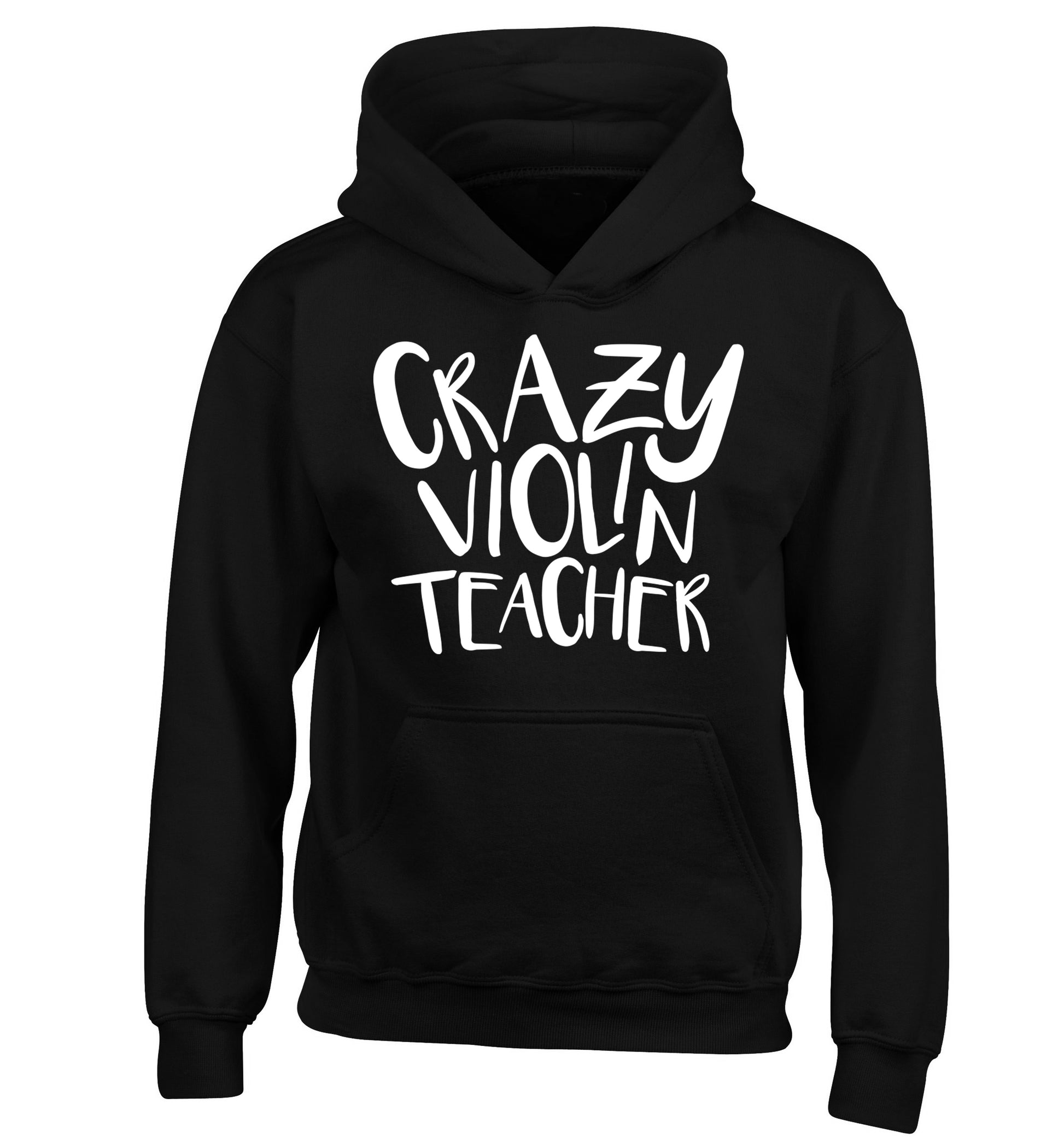 Crazy violin teacher children's black hoodie 12-13 Years