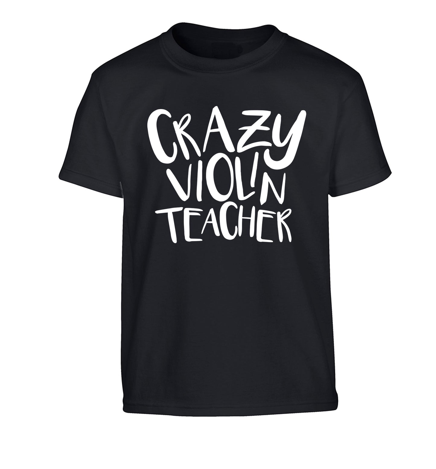 Crazy violin teacher Children's black Tshirt 12-13 Years