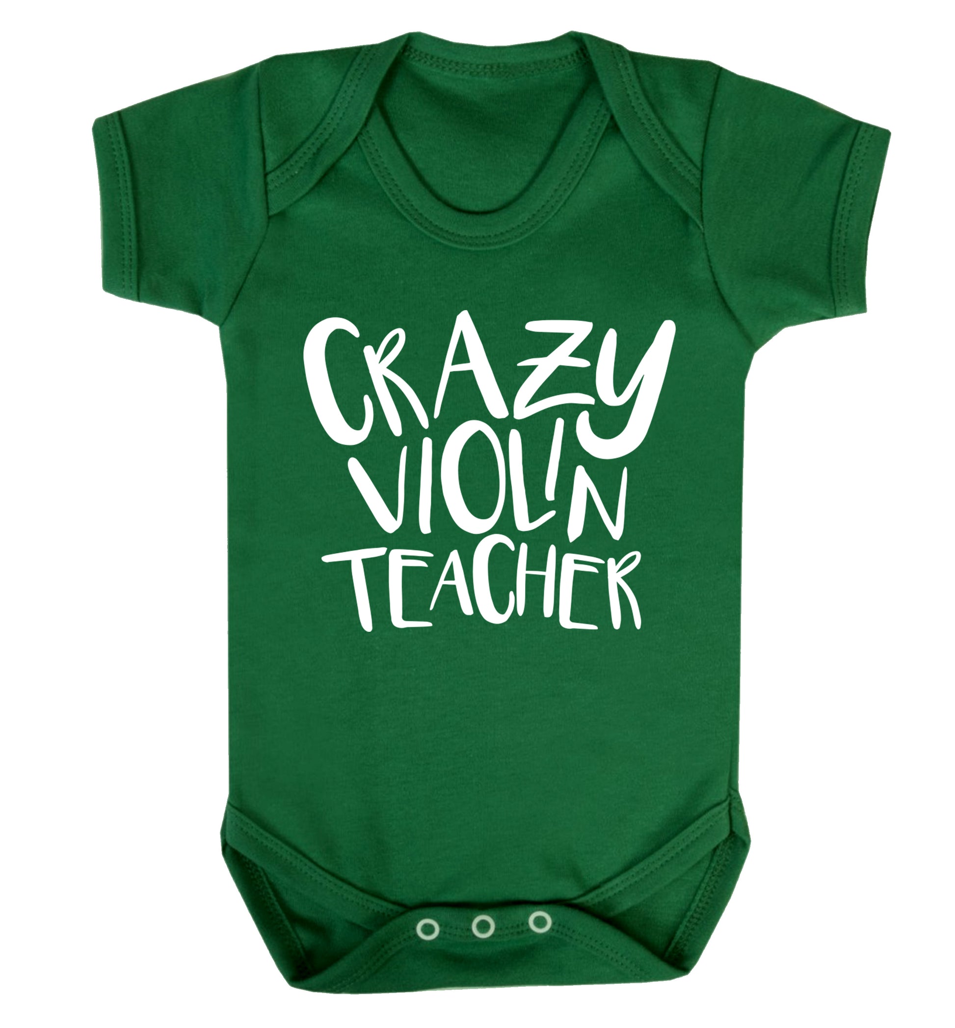 Crazy violin teacher Baby Vest green 18-24 months