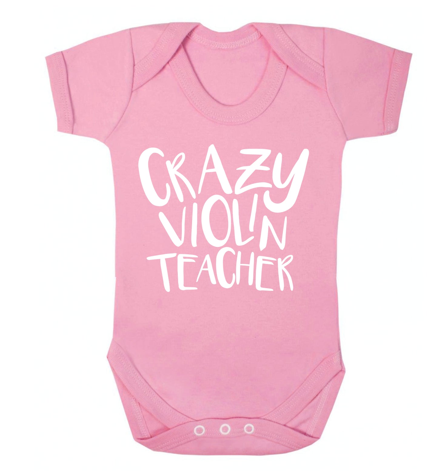 Crazy violin teacher Baby Vest pale pink 18-24 months
