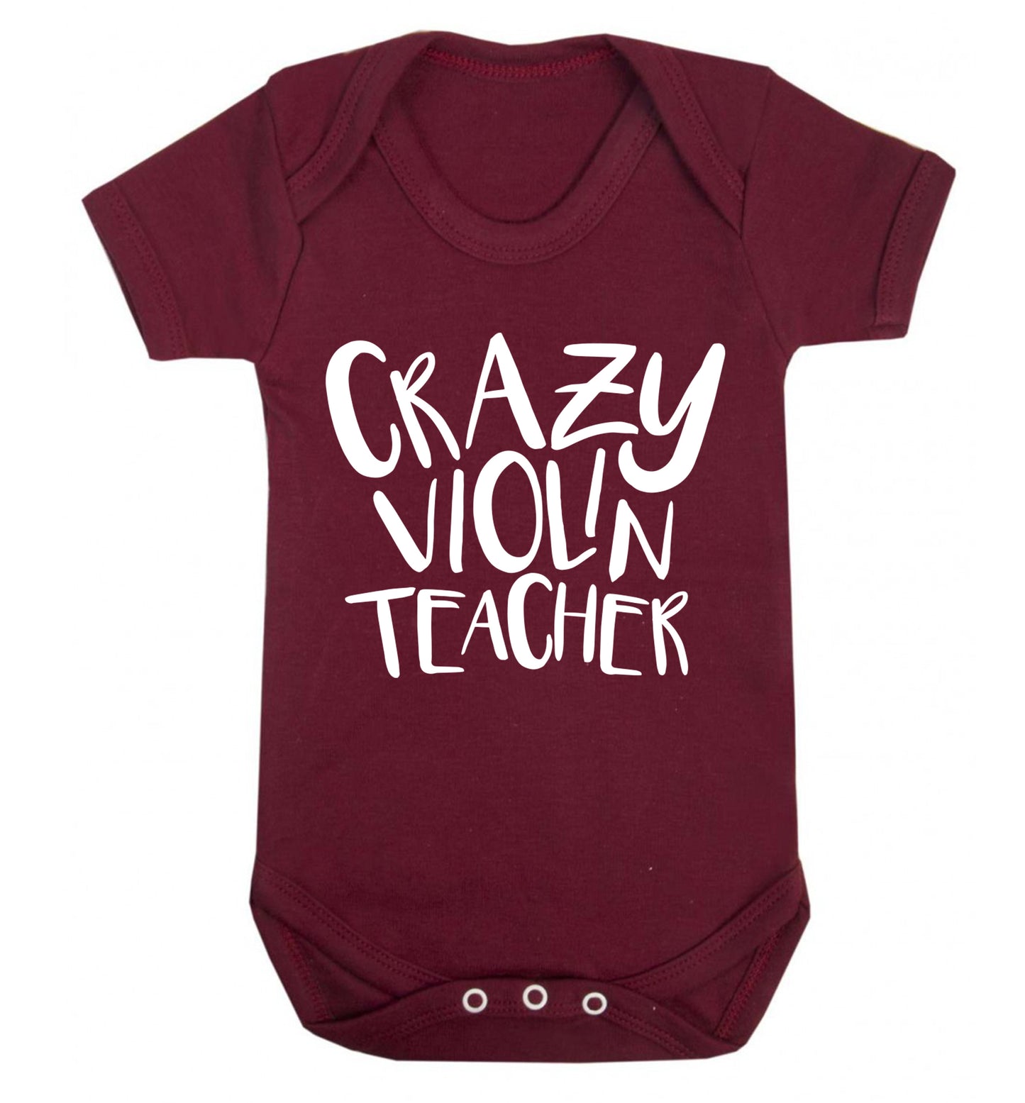 Crazy violin teacher Baby Vest maroon 18-24 months