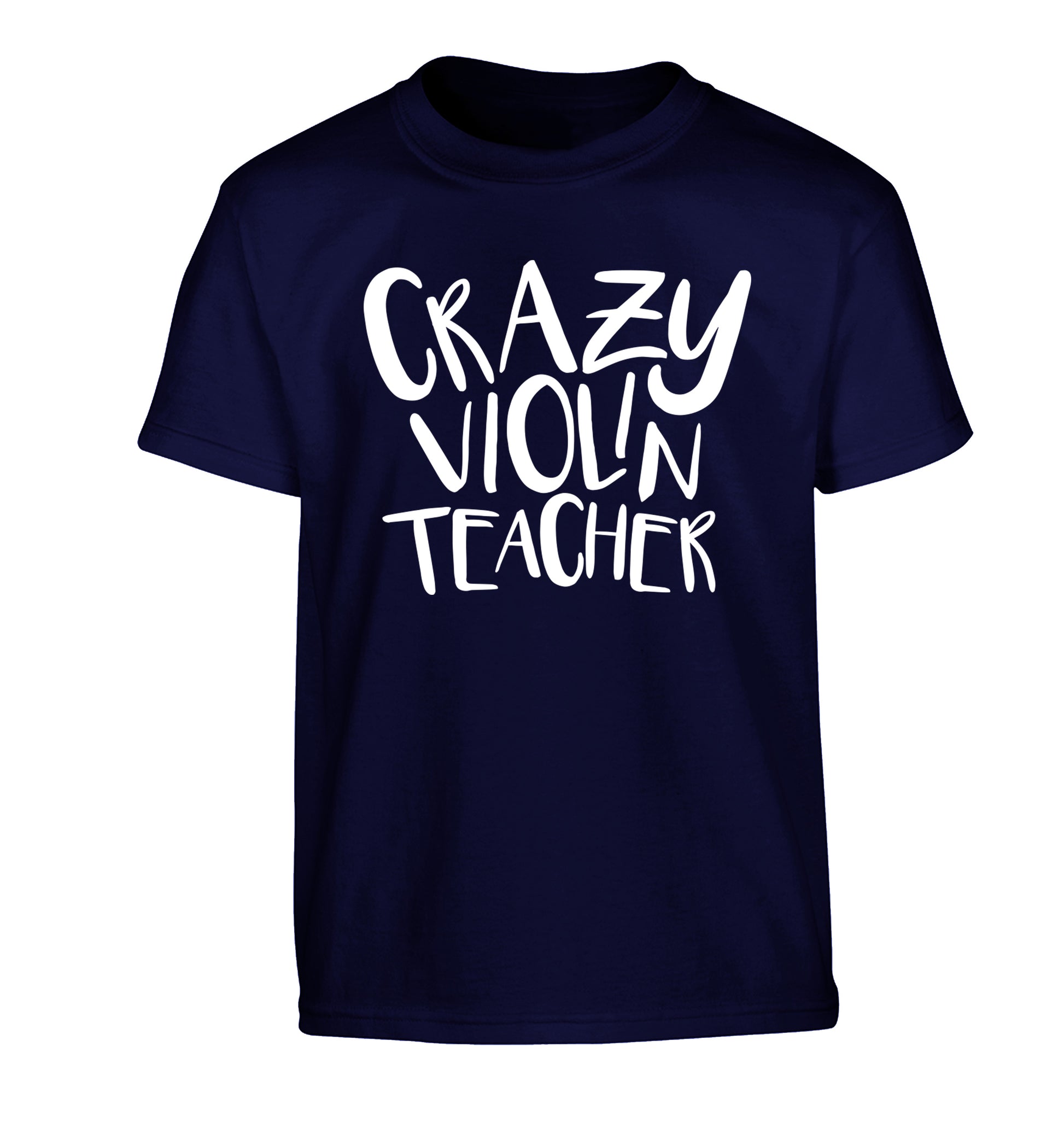 Crazy violin teacher Children's navy Tshirt 12-13 Years