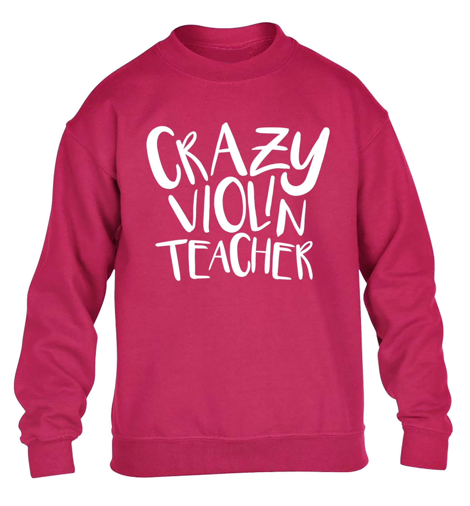Crazy violin teacher children's pink sweater 12-13 Years