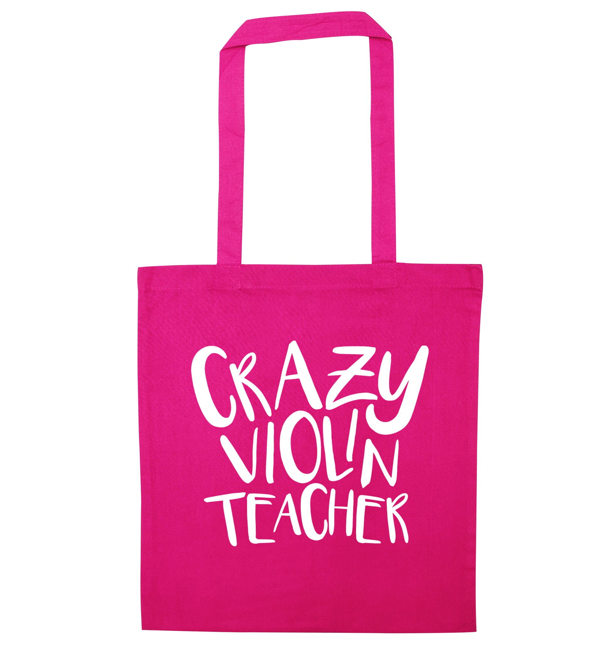 Crazy violin teacher pink tote bag