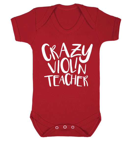 Crazy violin teacher Baby Vest red 18-24 months