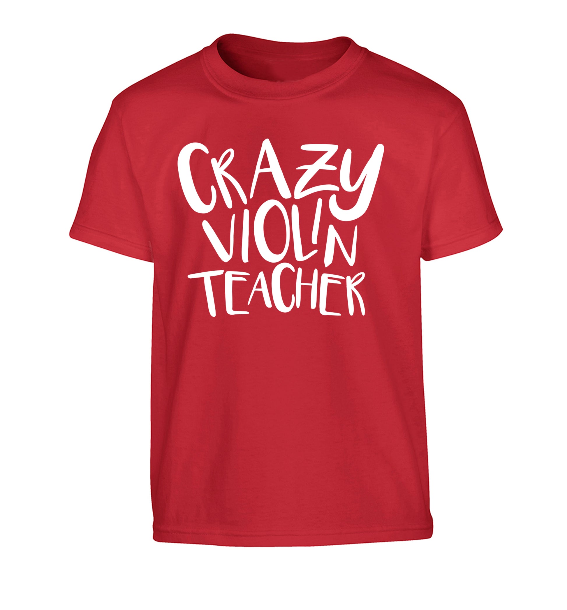 Crazy violin teacher Children's red Tshirt 12-13 Years