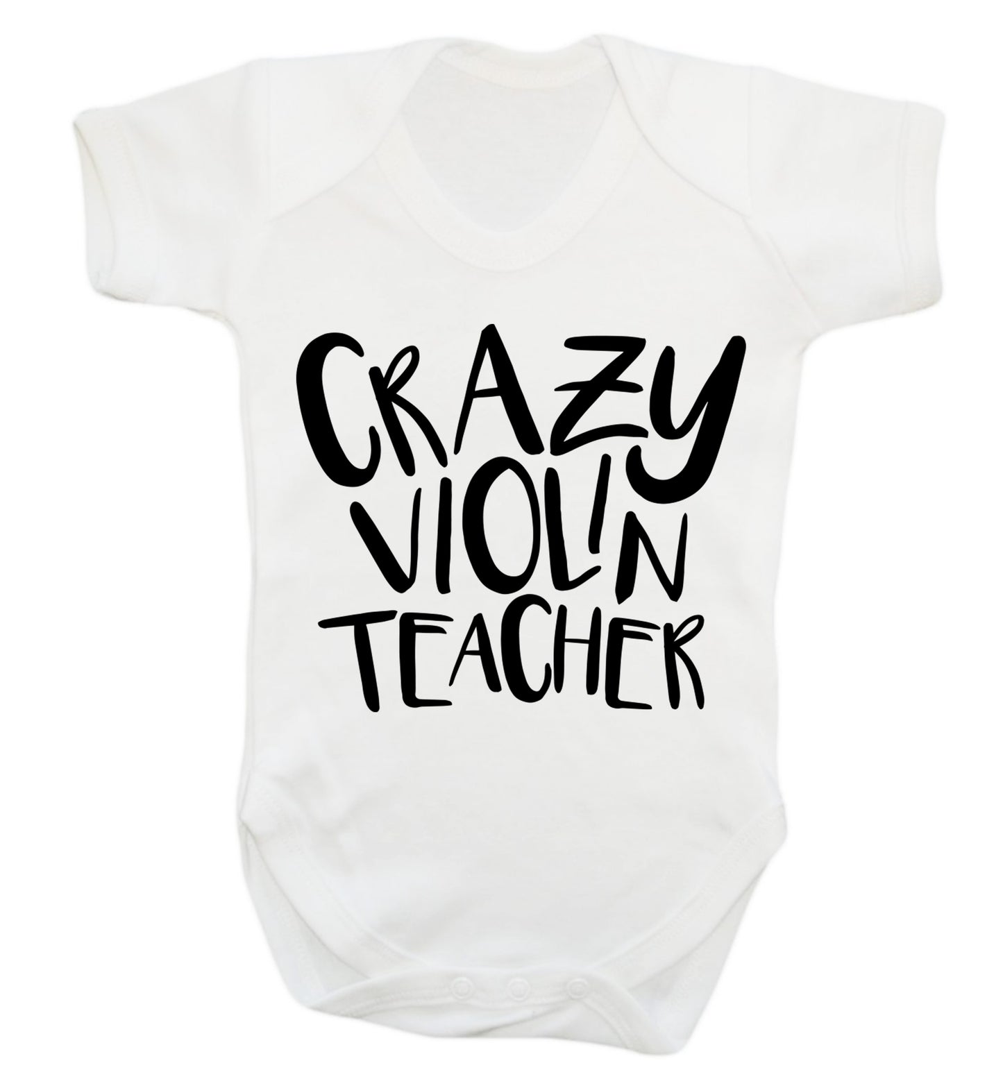 Crazy violin teacher Baby Vest white 18-24 months