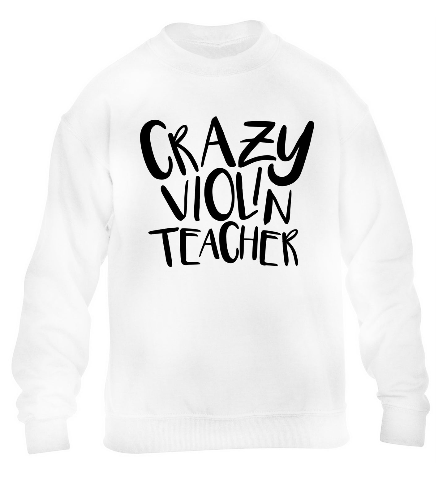 Crazy violin teacher children's white sweater 12-13 Years
