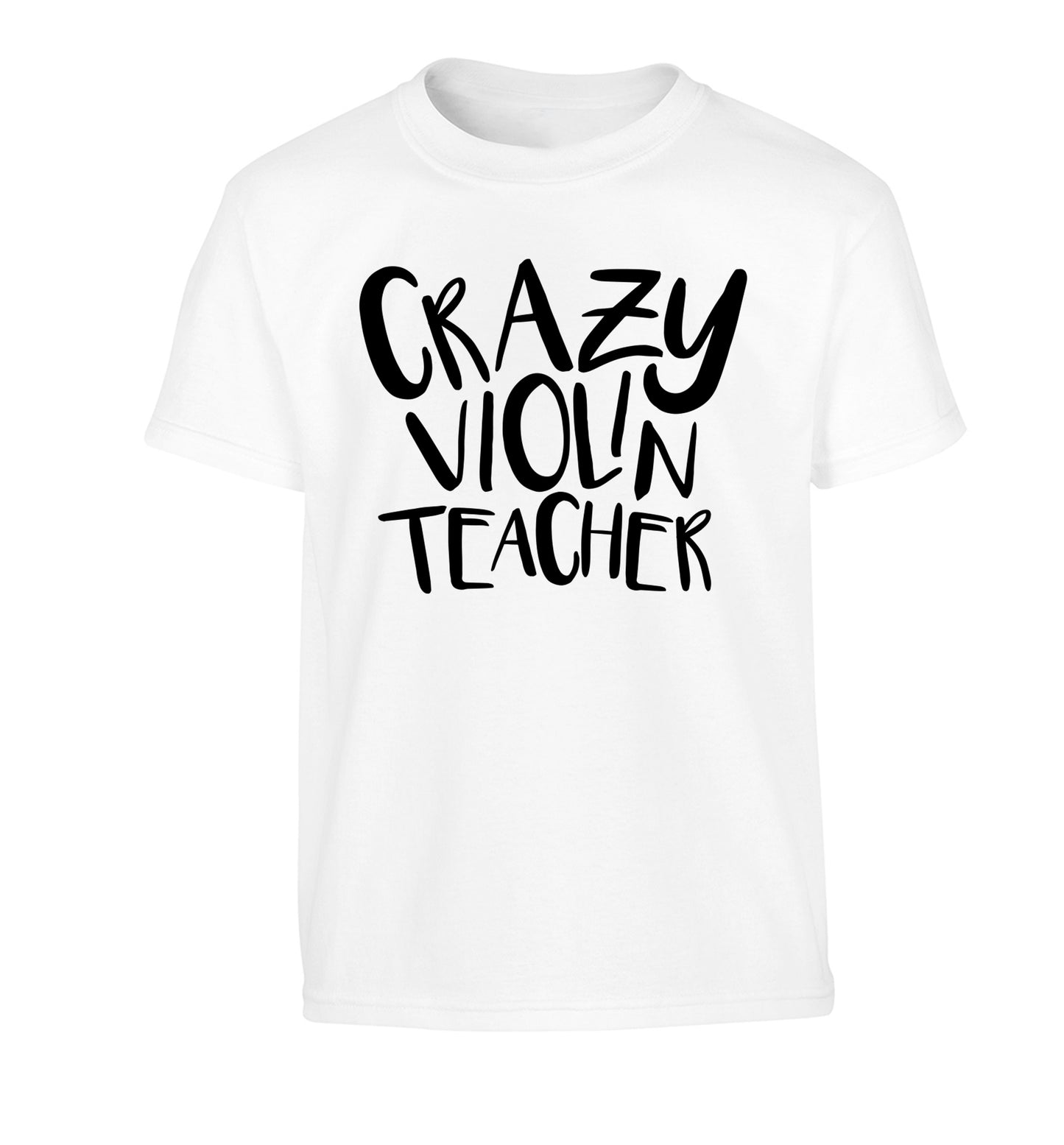 Crazy violin teacher Children's white Tshirt 12-13 Years