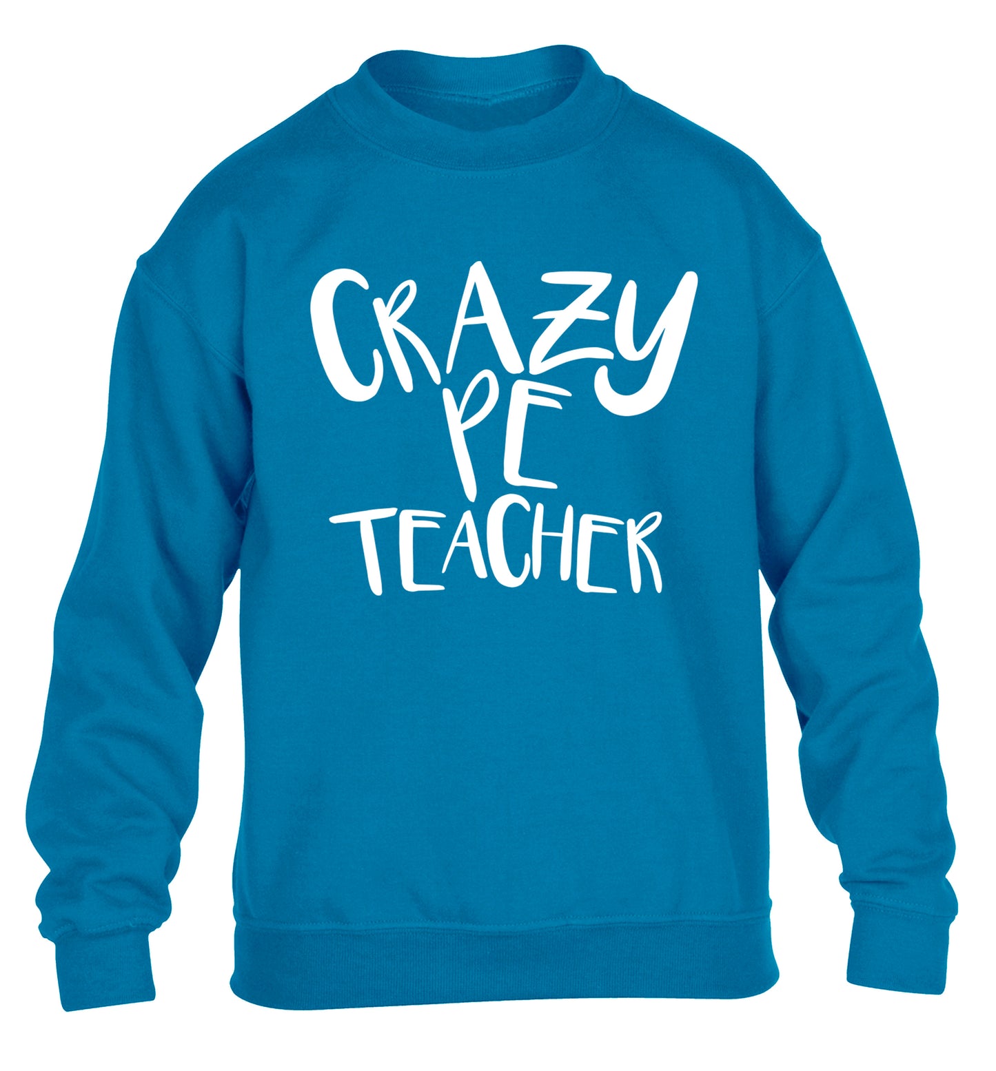 Crazy PE teacher children's blue sweater 12-13 Years