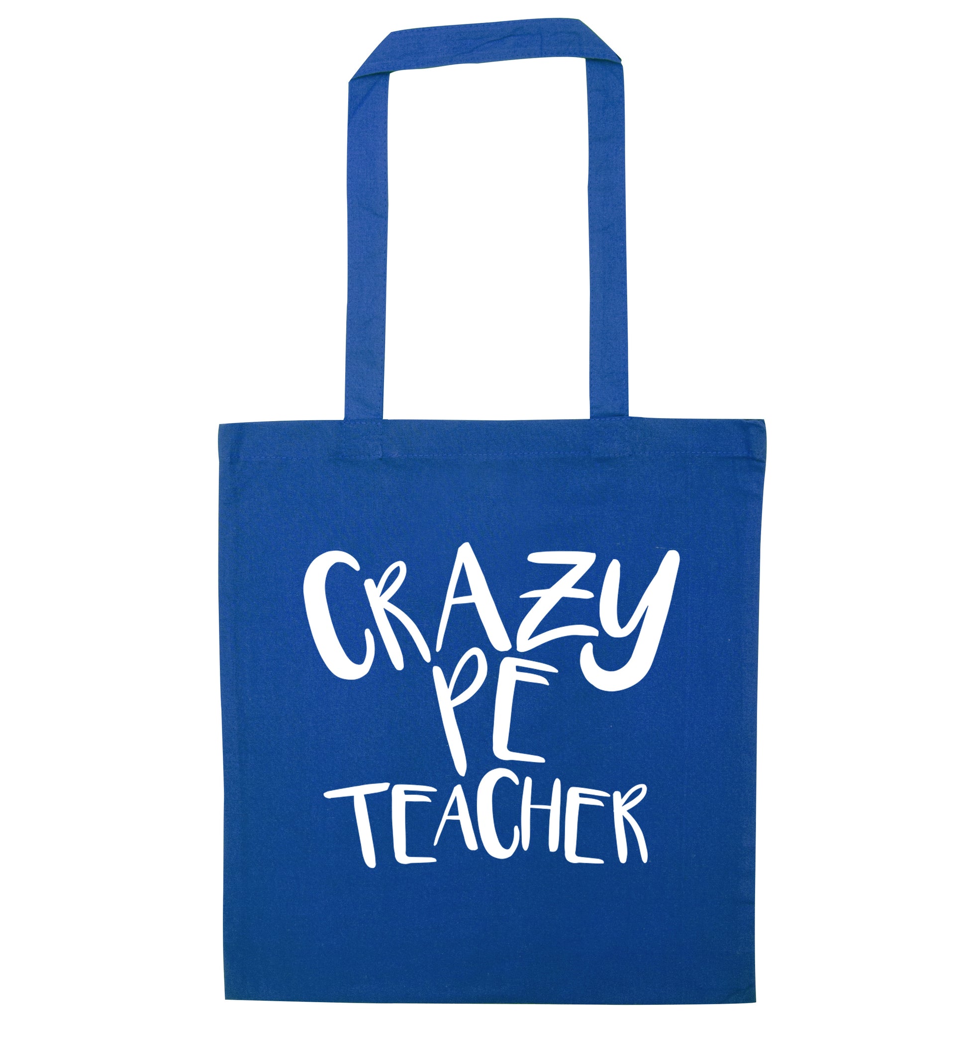 Crazy PE teacher blue tote bag