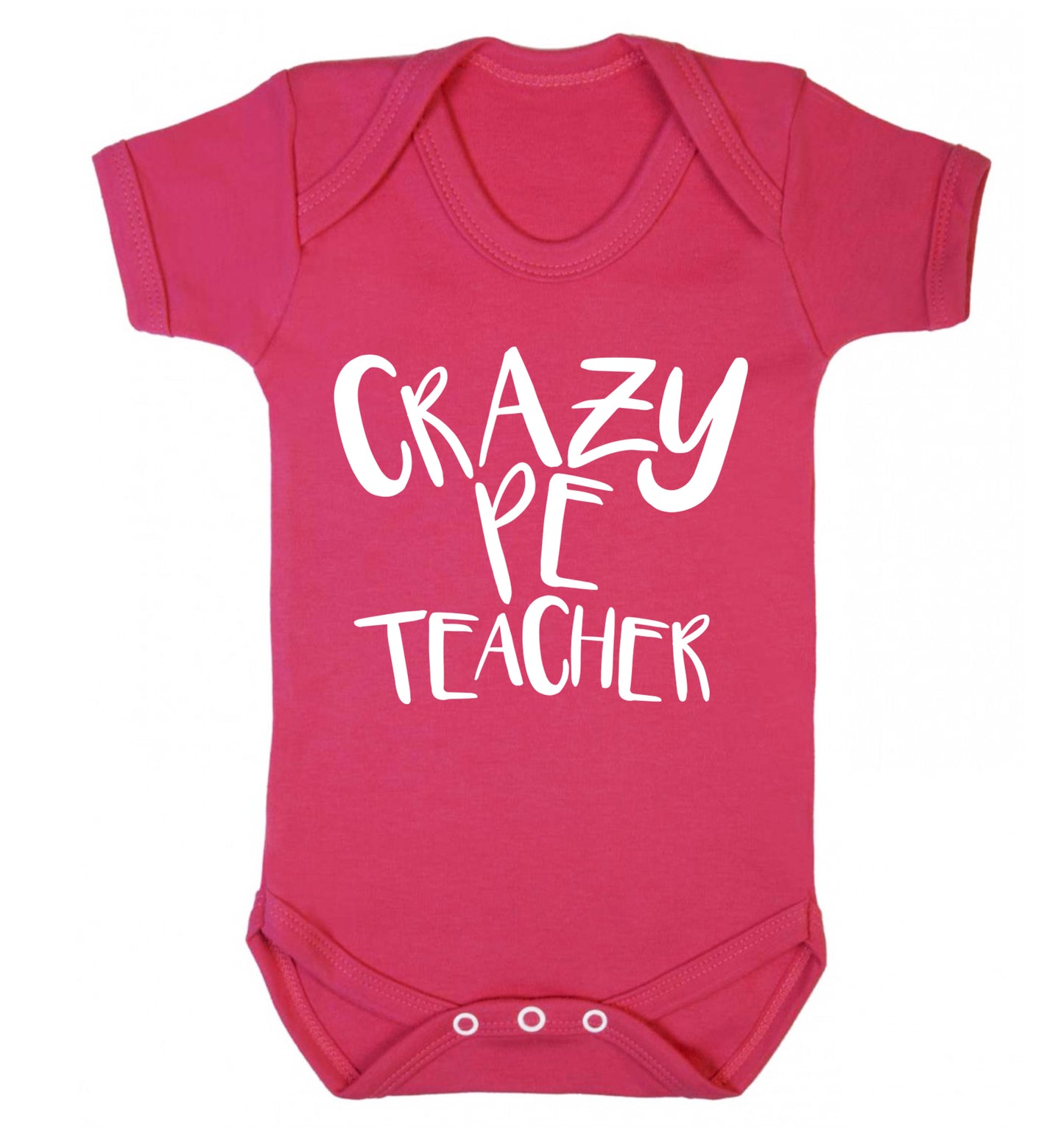 Crazy PE teacher Baby Vest dark pink 18-24 months