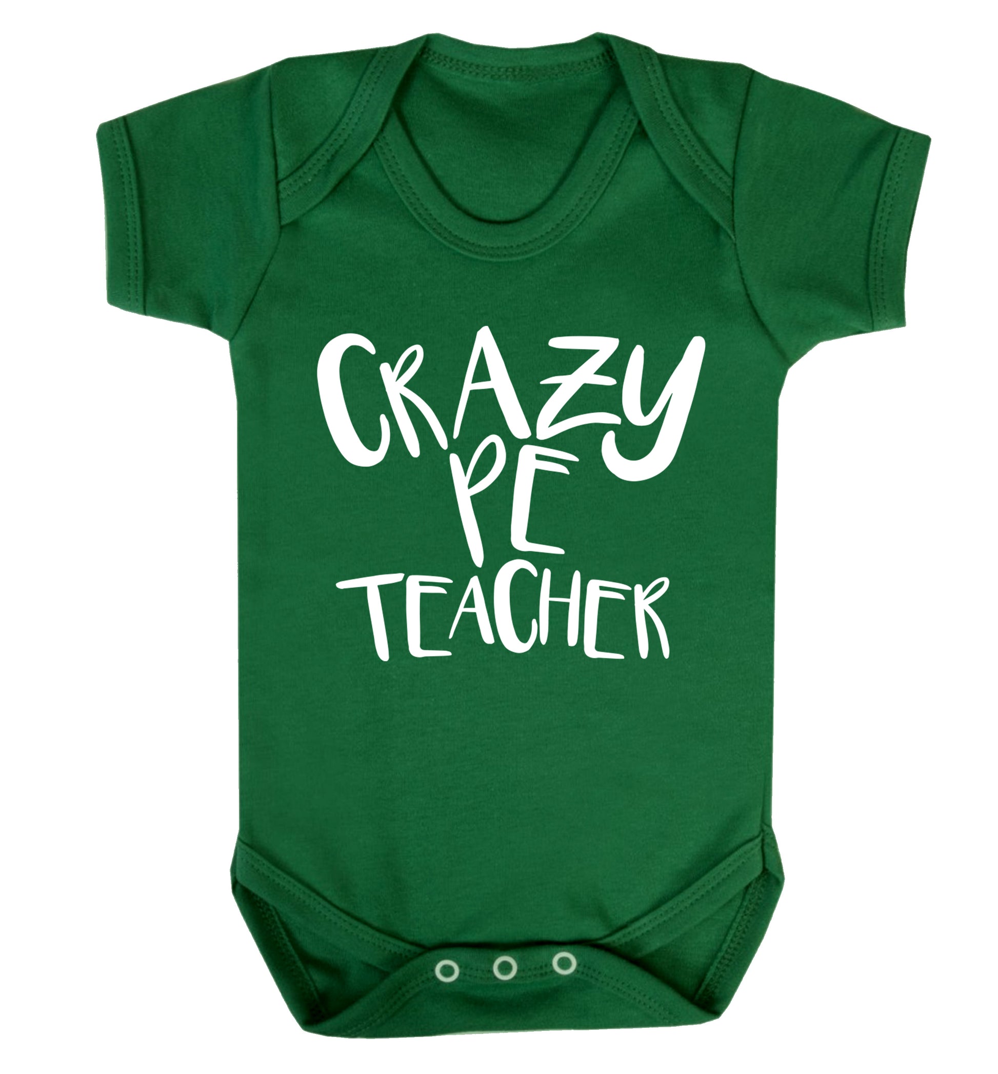 Crazy PE teacher Baby Vest green 18-24 months