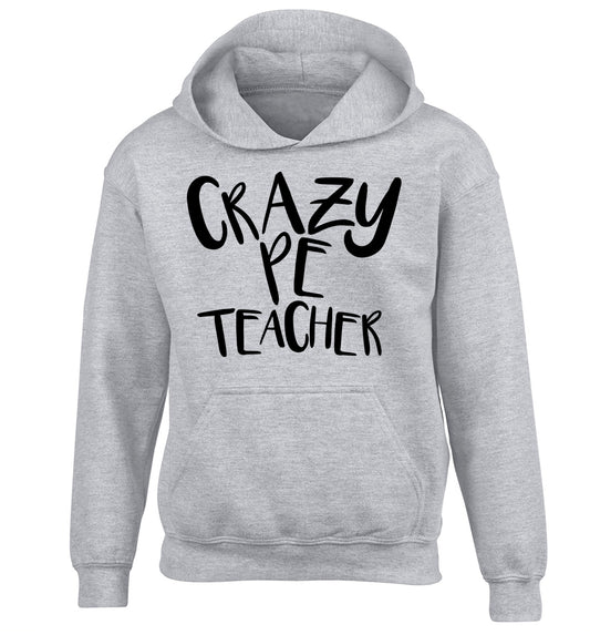 Crazy PE teacher children's grey hoodie 12-13 Years