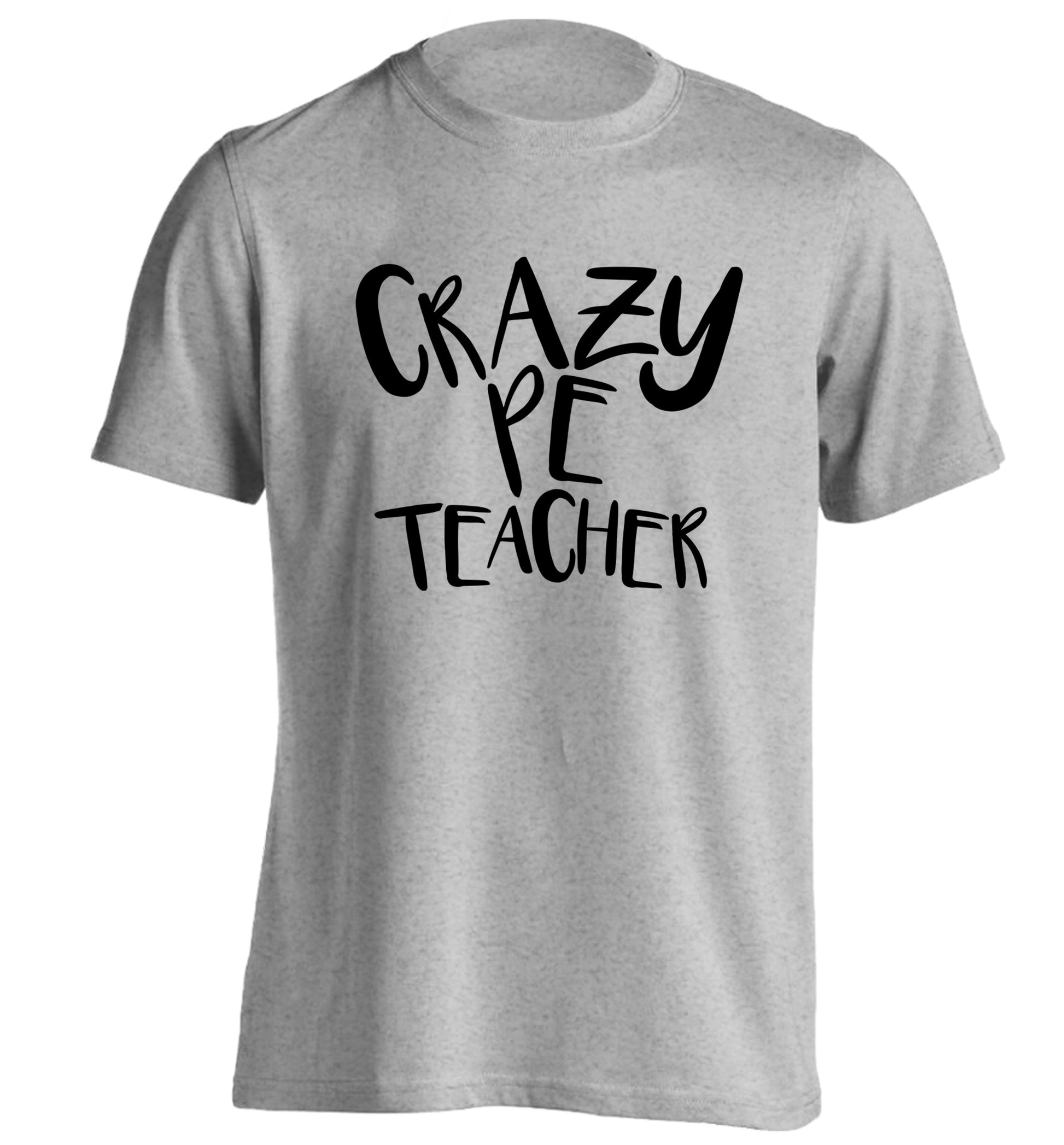 Crazy PE teacher adults unisex grey Tshirt 2XL