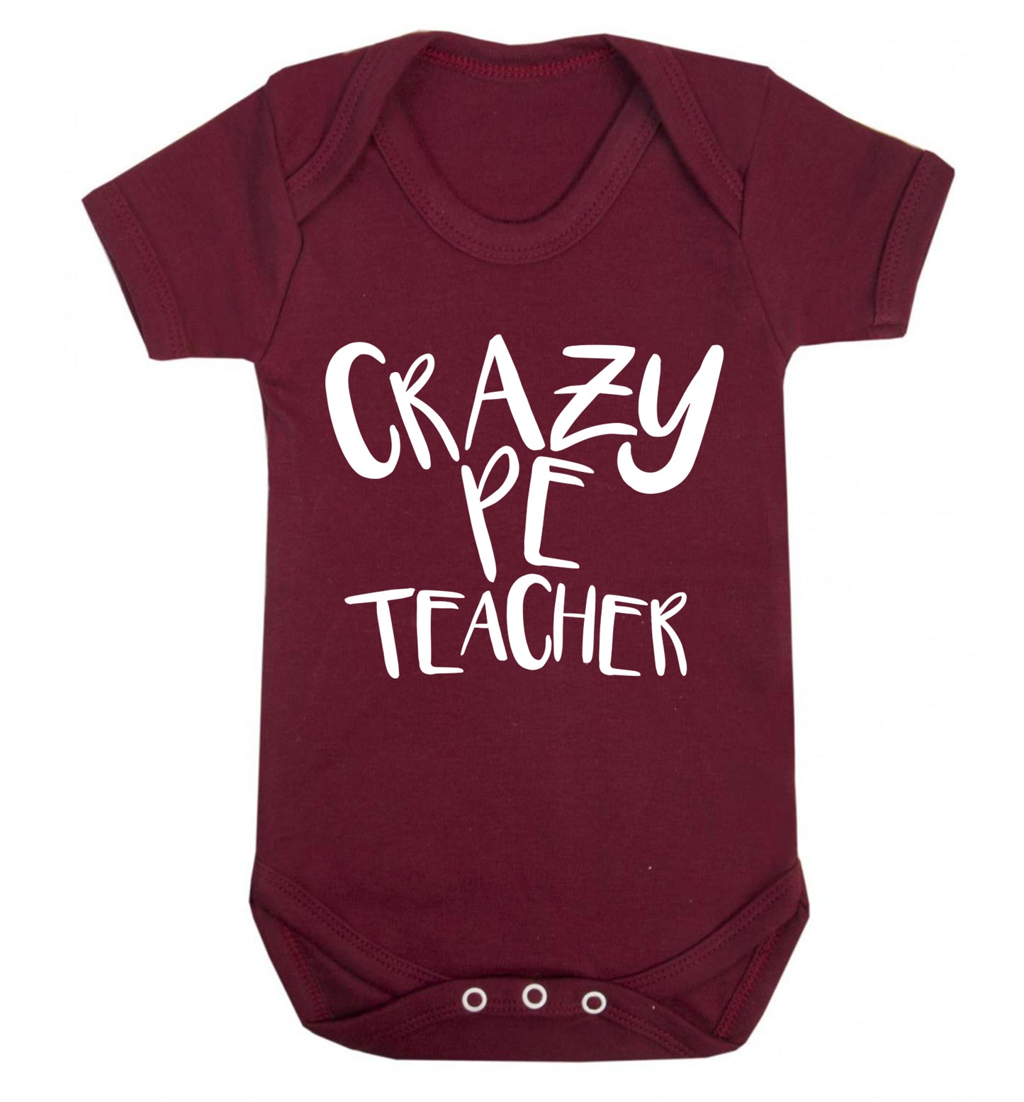 Crazy PE teacher Baby Vest maroon 18-24 months