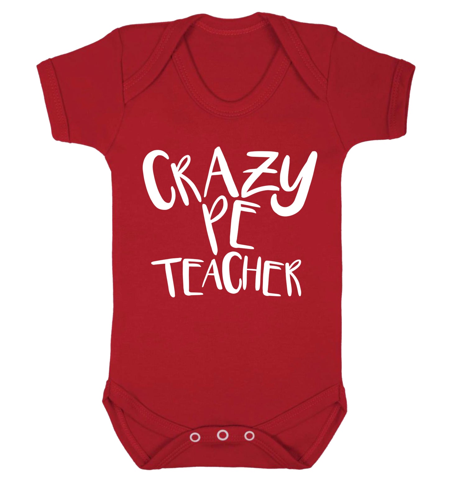 Crazy PE teacher Baby Vest red 18-24 months