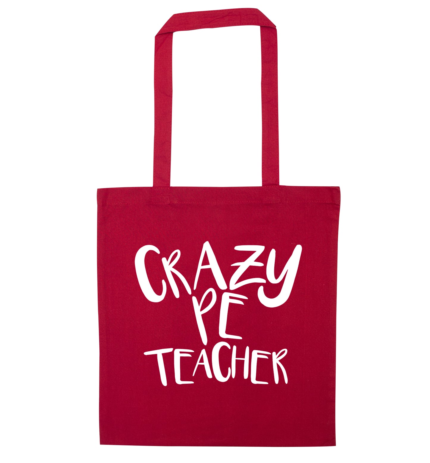 Crazy PE teacher red tote bag