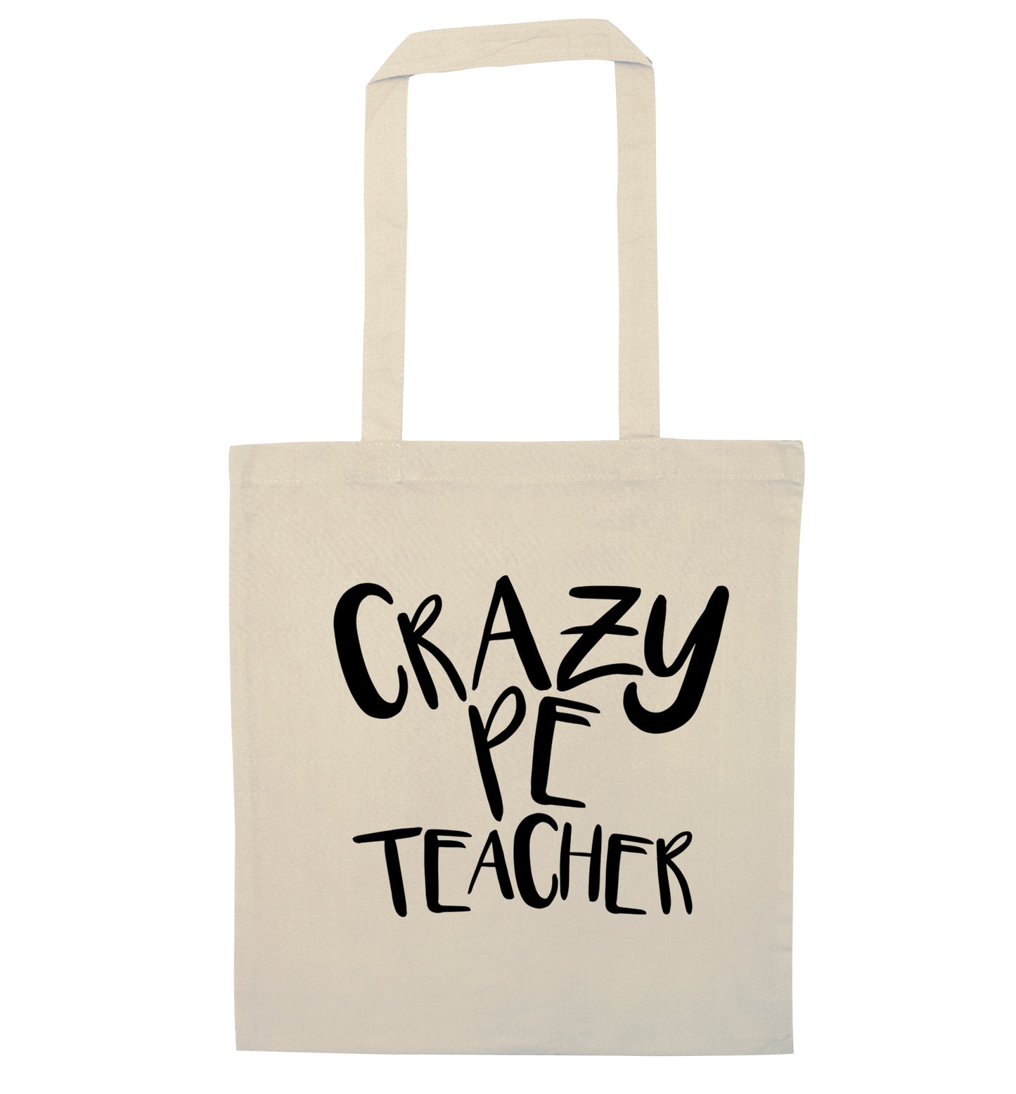 Crazy PE teacher natural tote bag