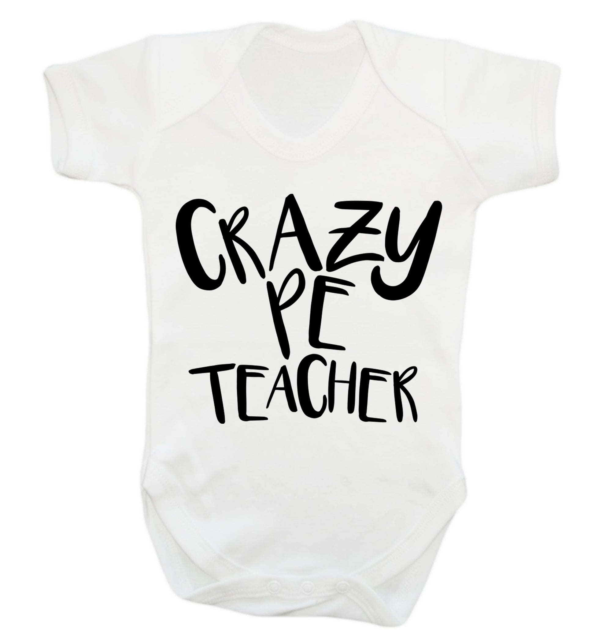 Crazy PE teacher Baby Vest white 18-24 months