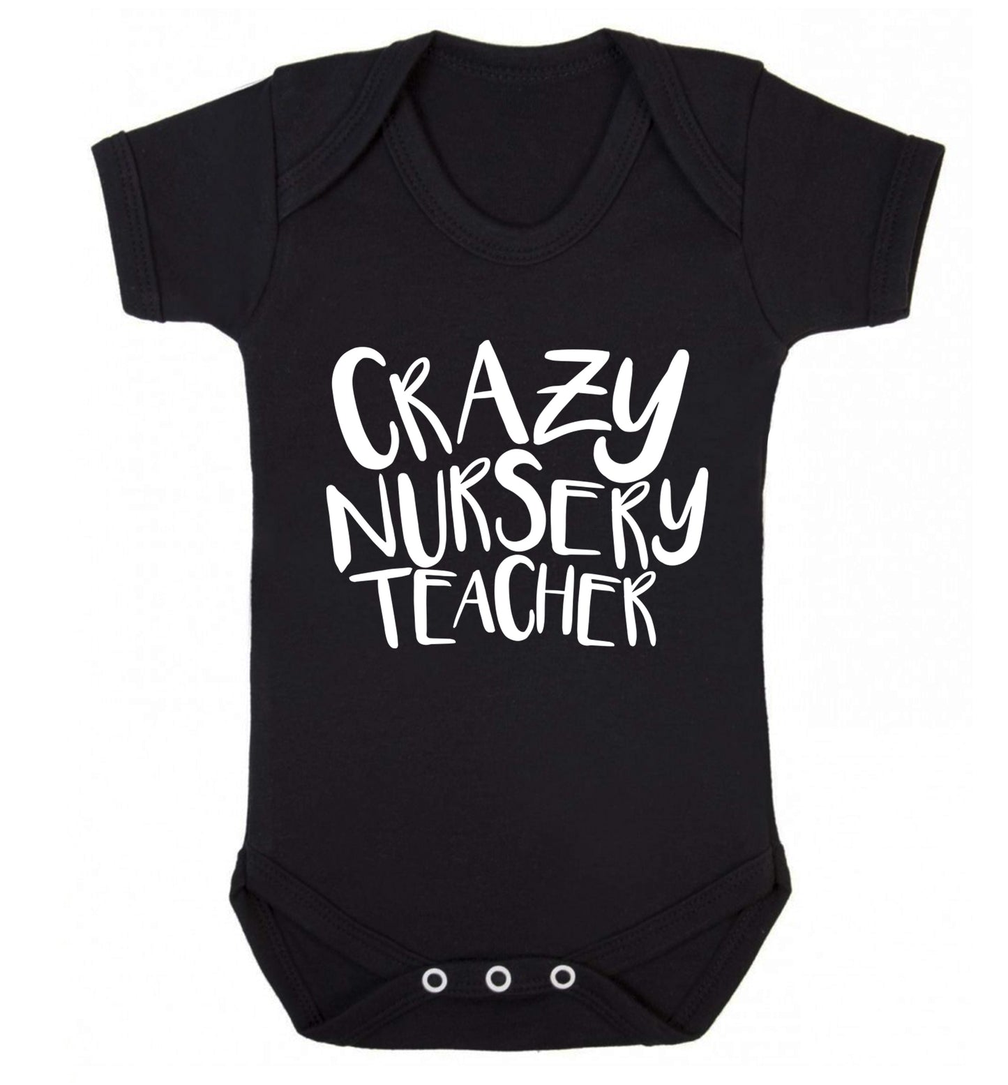 Crazy nursery teacher Baby Vest black 18-24 months