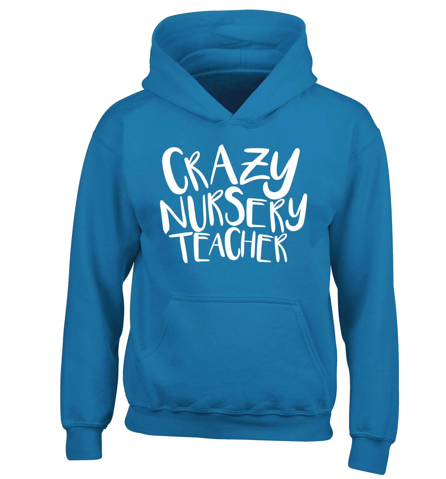 Crazy nursery teacher children's blue hoodie 12-13 Years