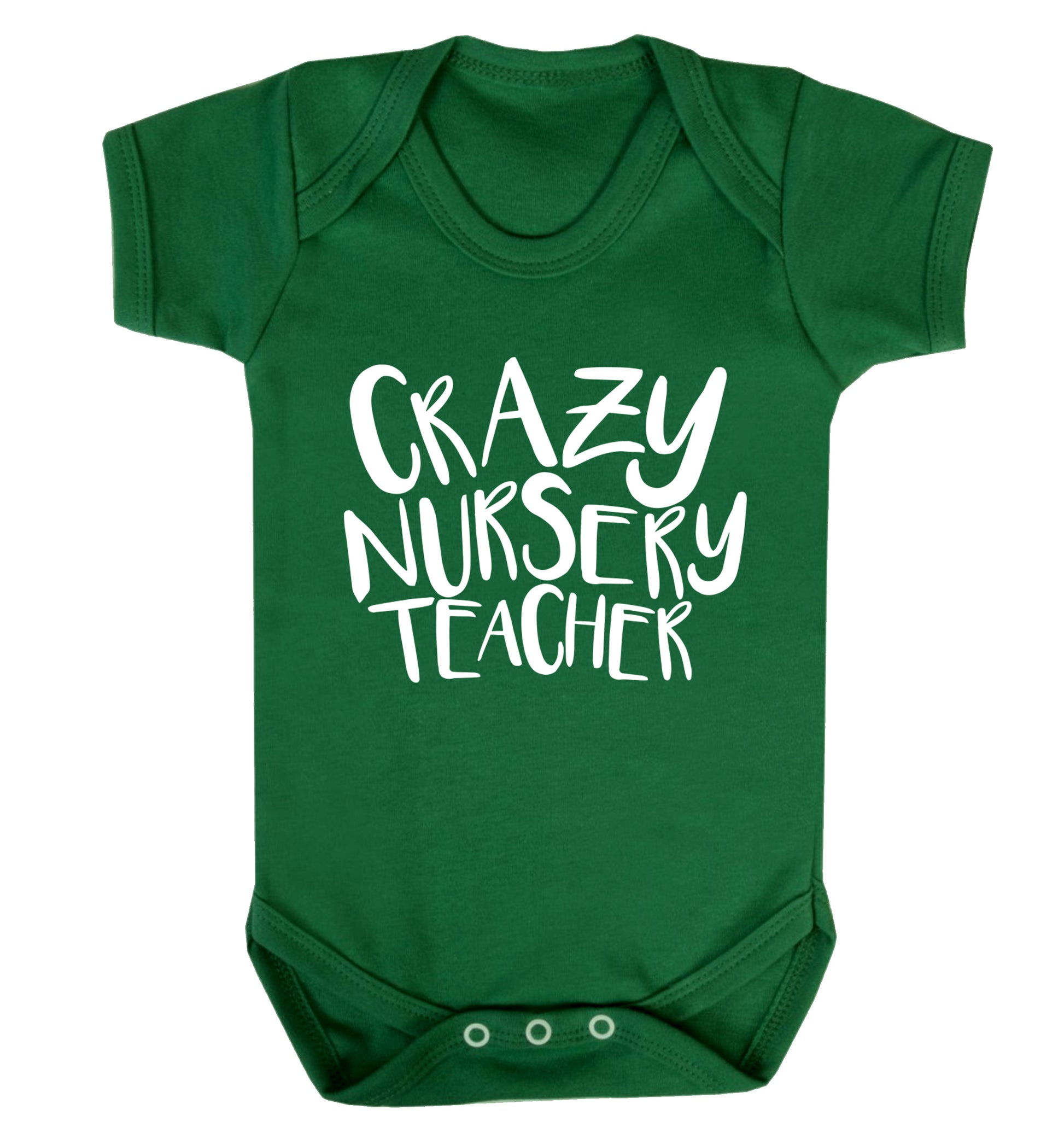 Crazy nursery teacher Baby Vest green 18-24 months