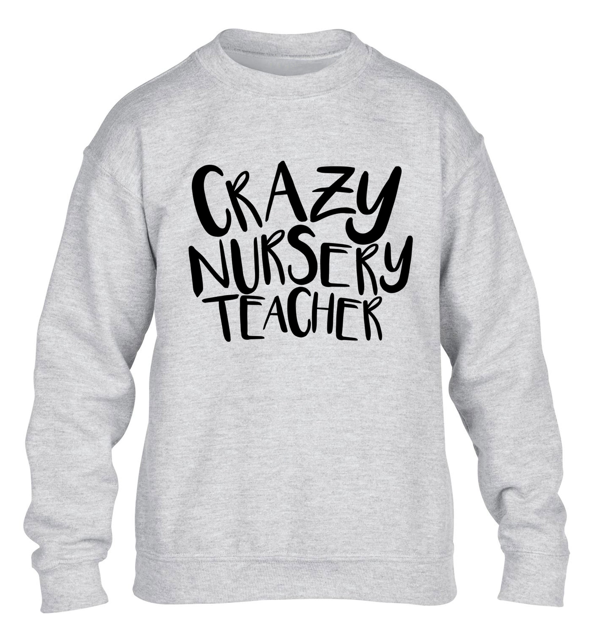 Crazy nursery teacher children's grey sweater 12-13 Years