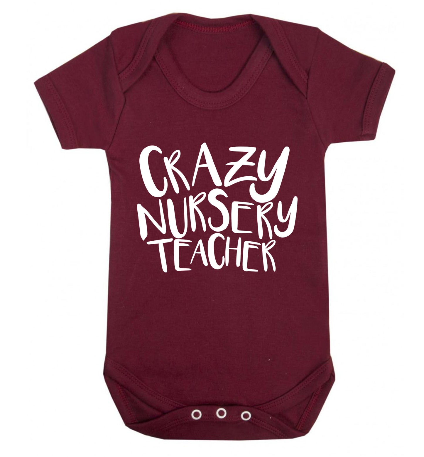 Crazy nursery teacher Baby Vest maroon 18-24 months