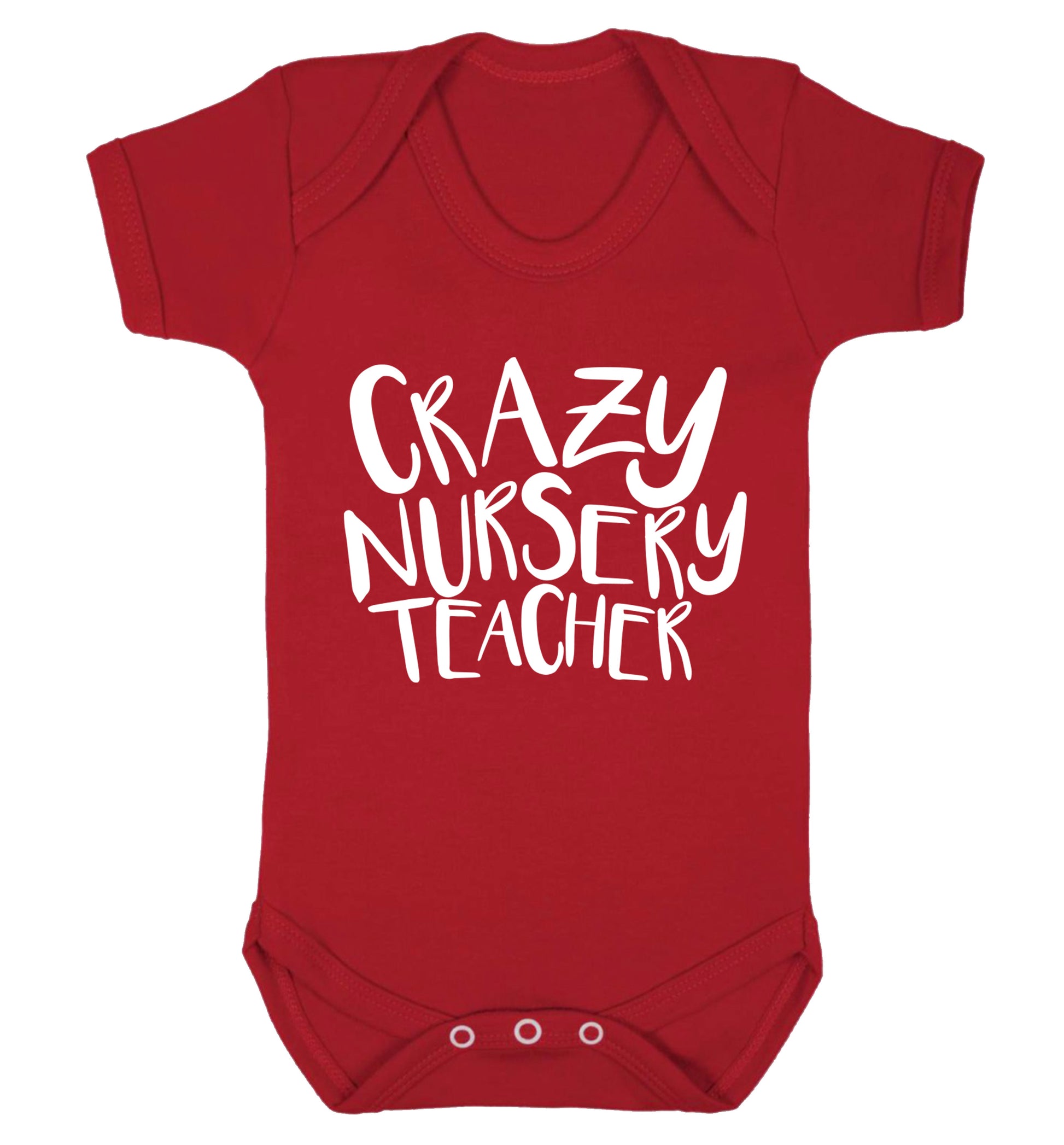 Crazy nursery teacher Baby Vest red 18-24 months