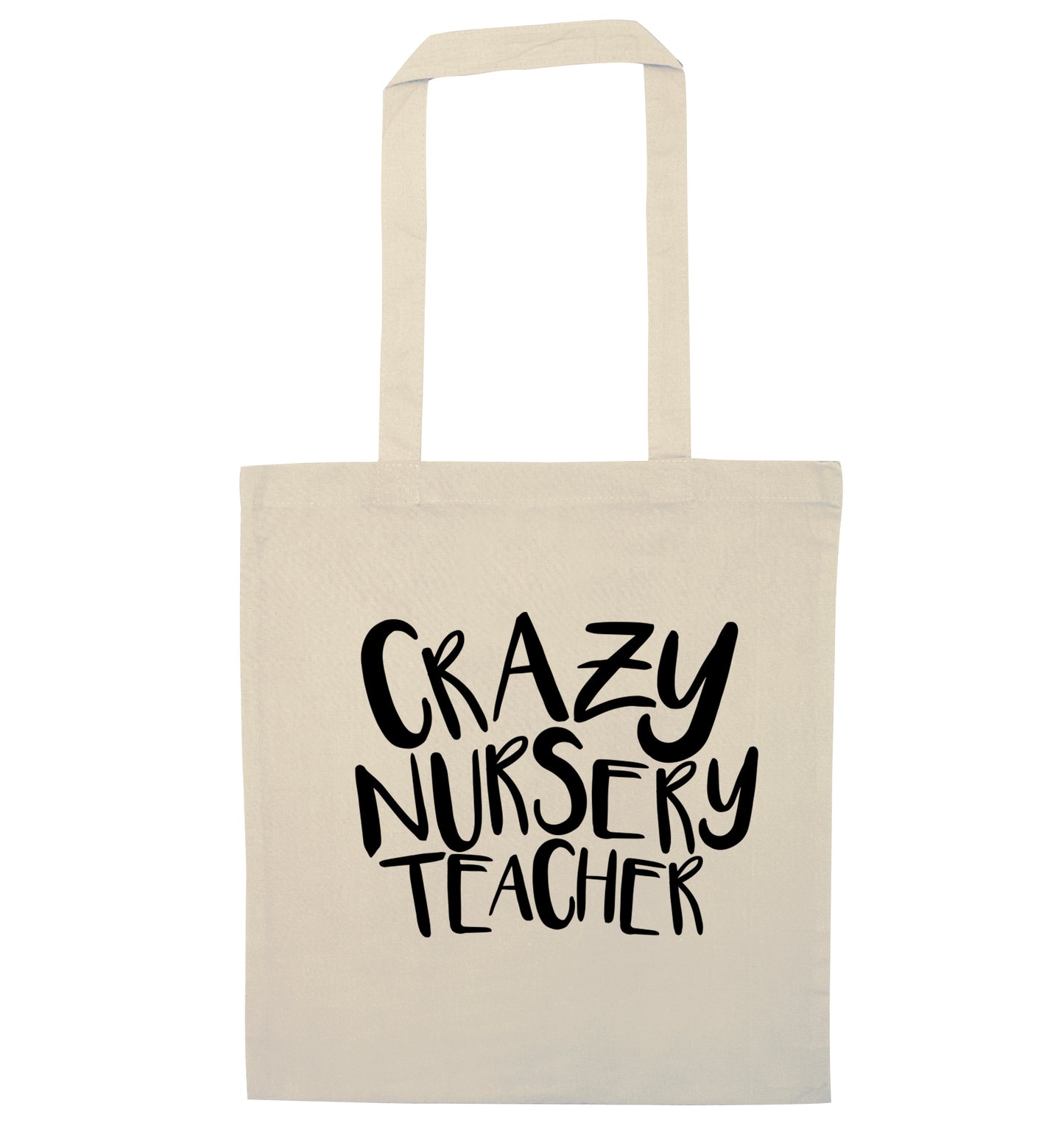 Crazy nursery teacher natural tote bag