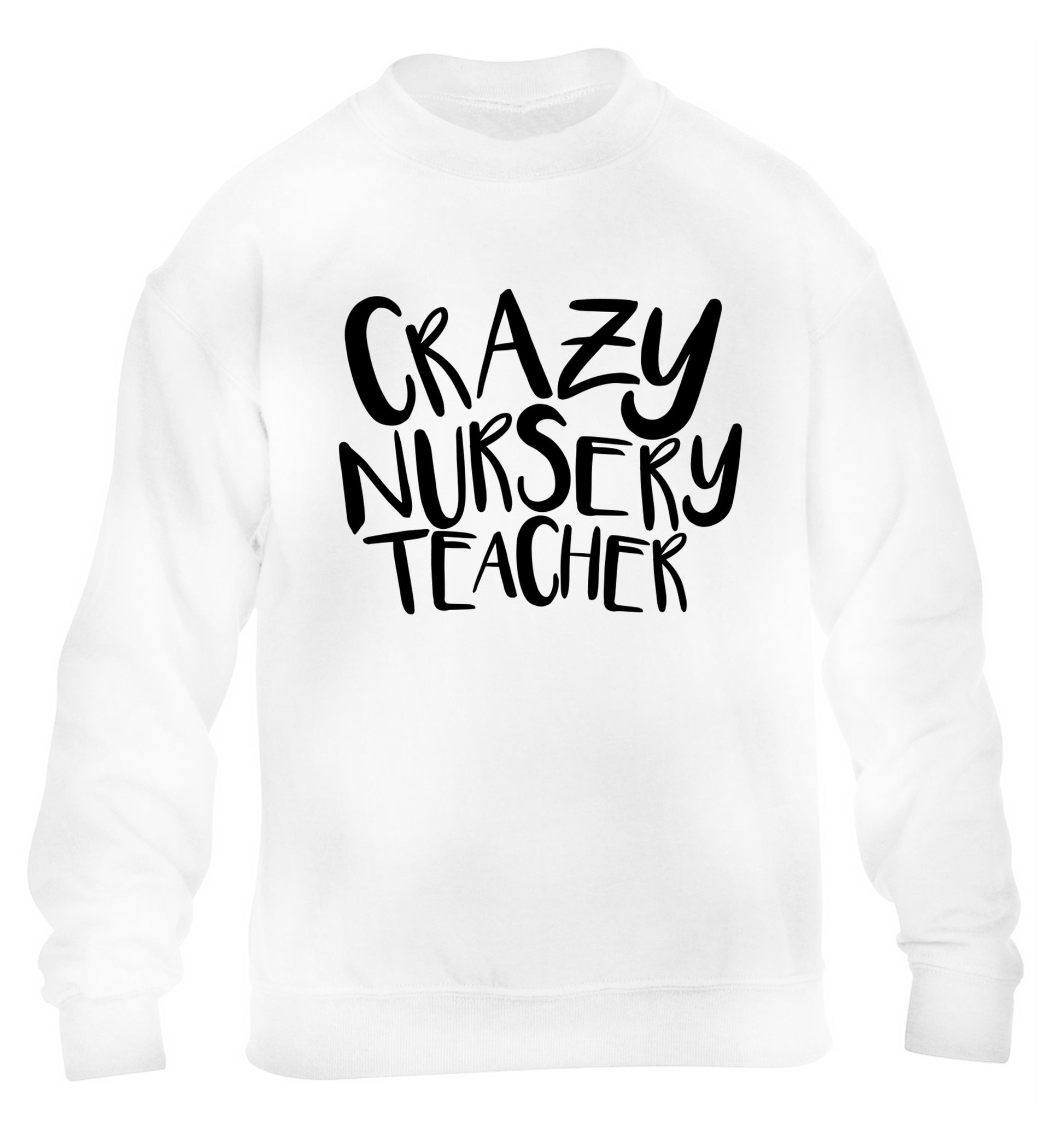 Crazy nursery teacher children's white sweater 12-13 Years