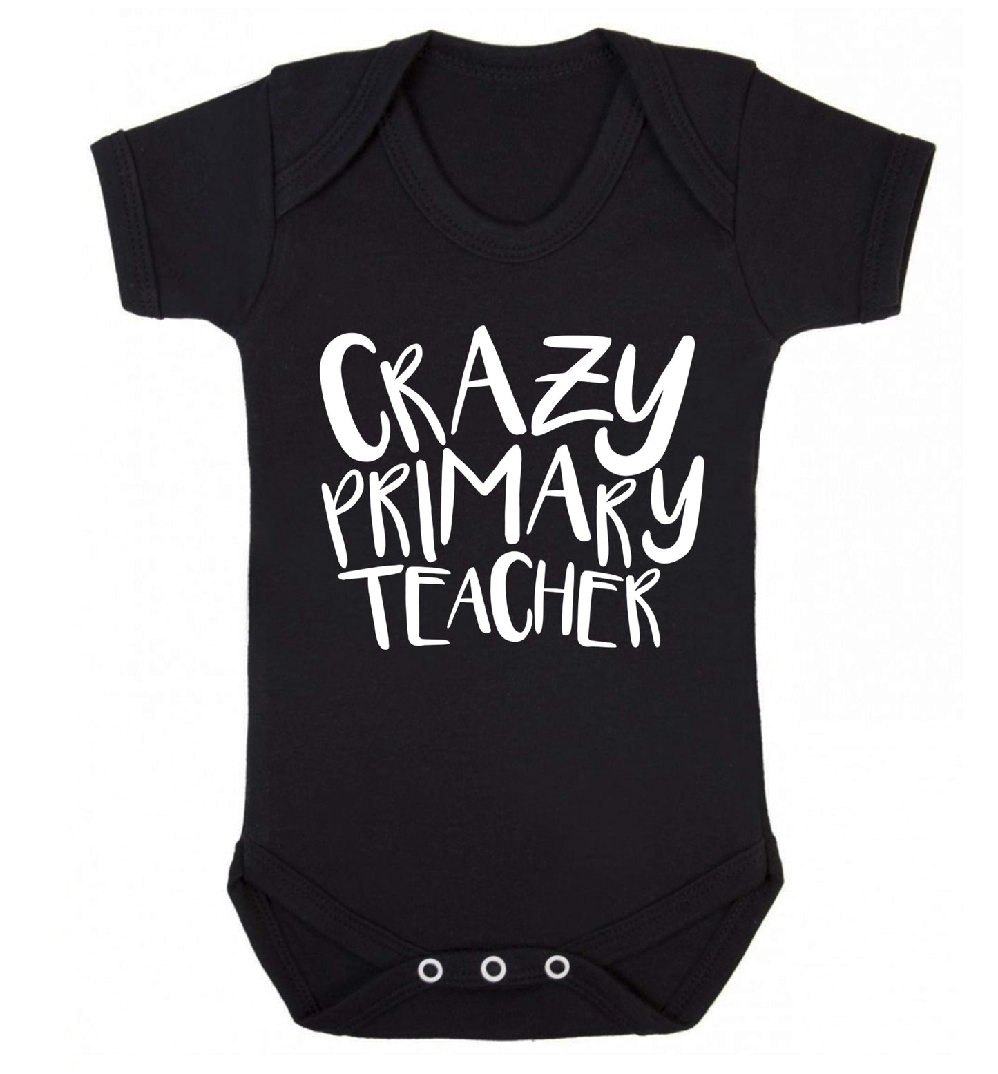 Crazy primary teacher Baby Vest black 18-24 months