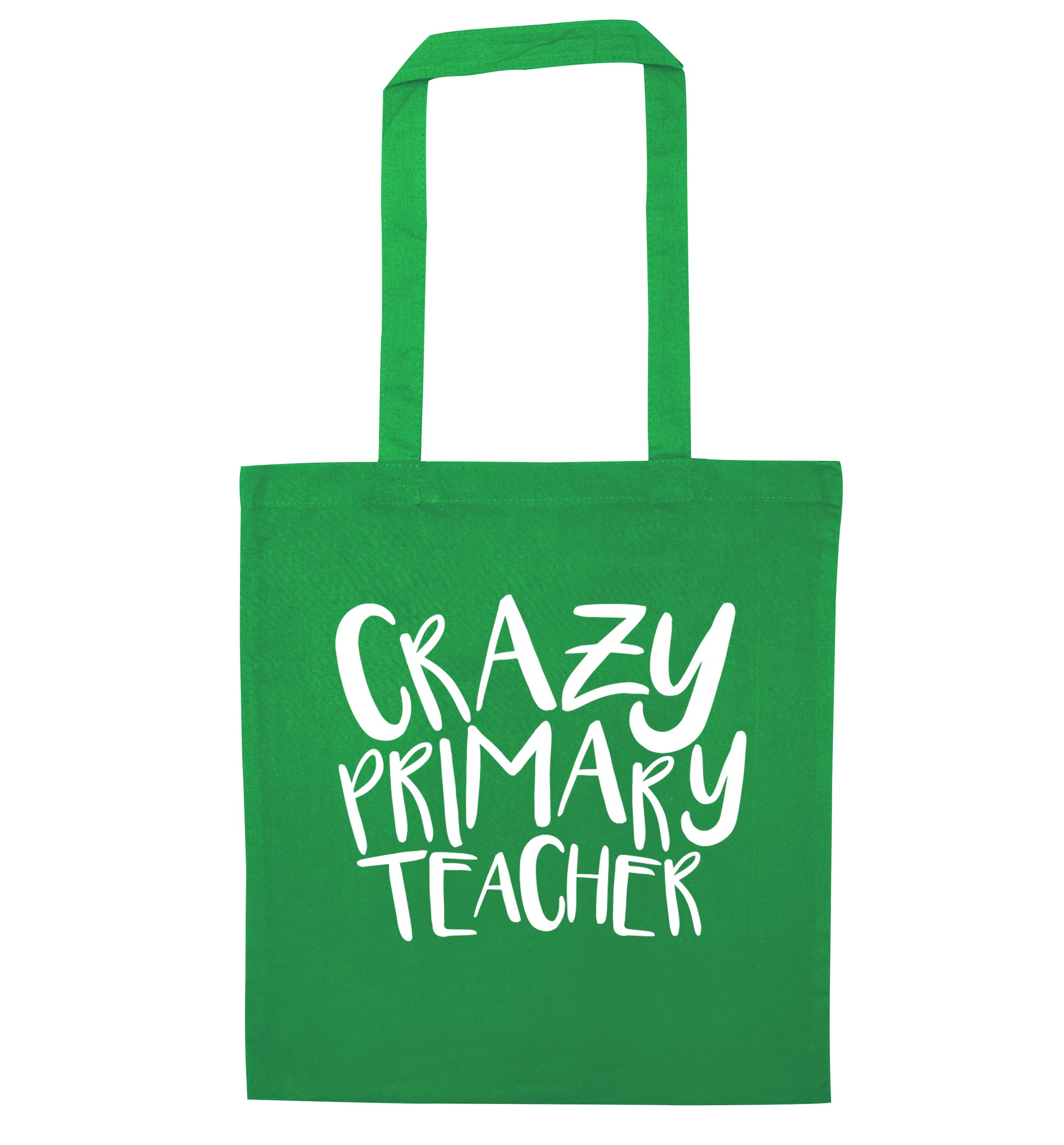 Crazy primary teacher green tote bag