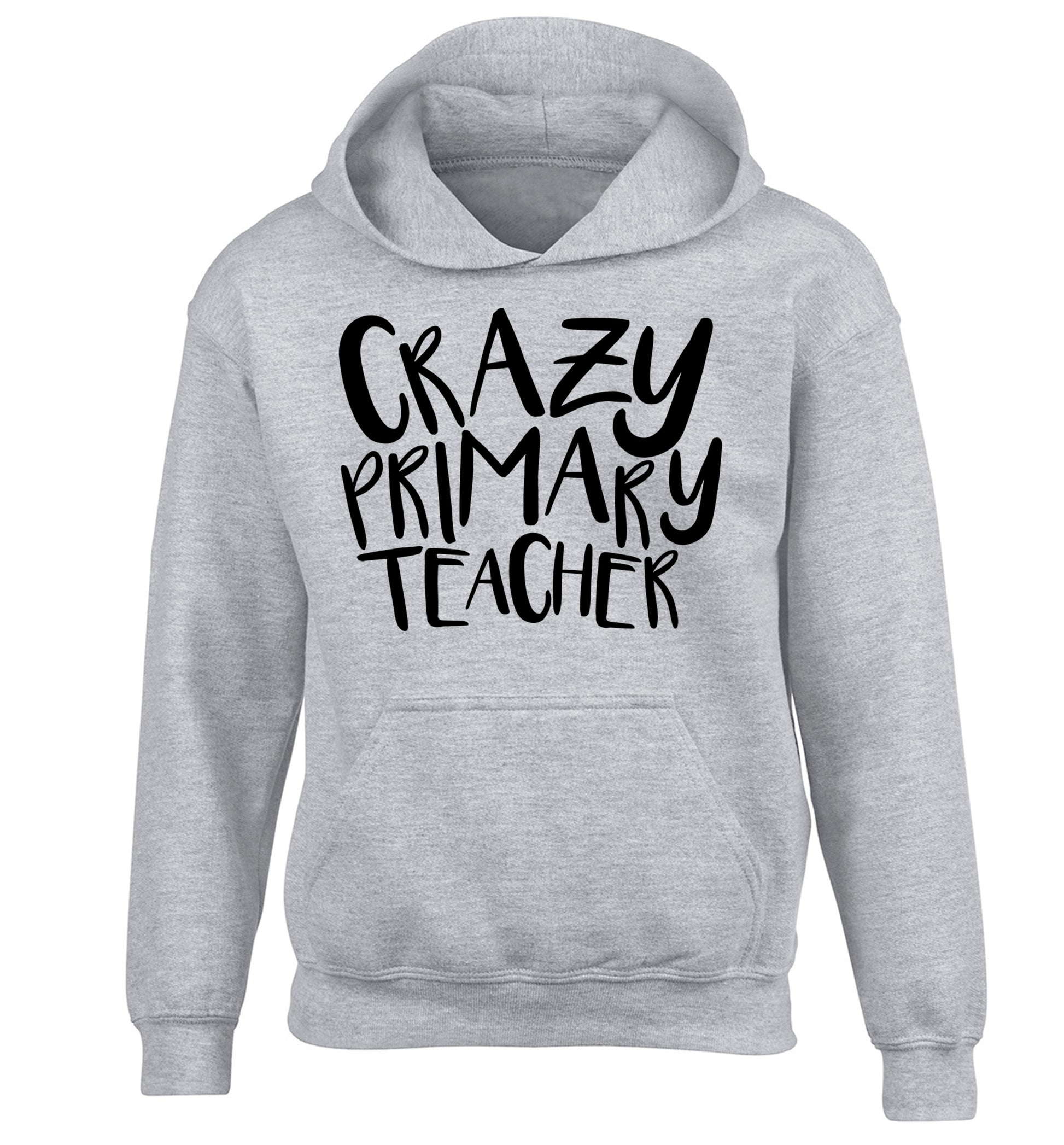 Crazy primary teacher children's grey hoodie 12-13 Years