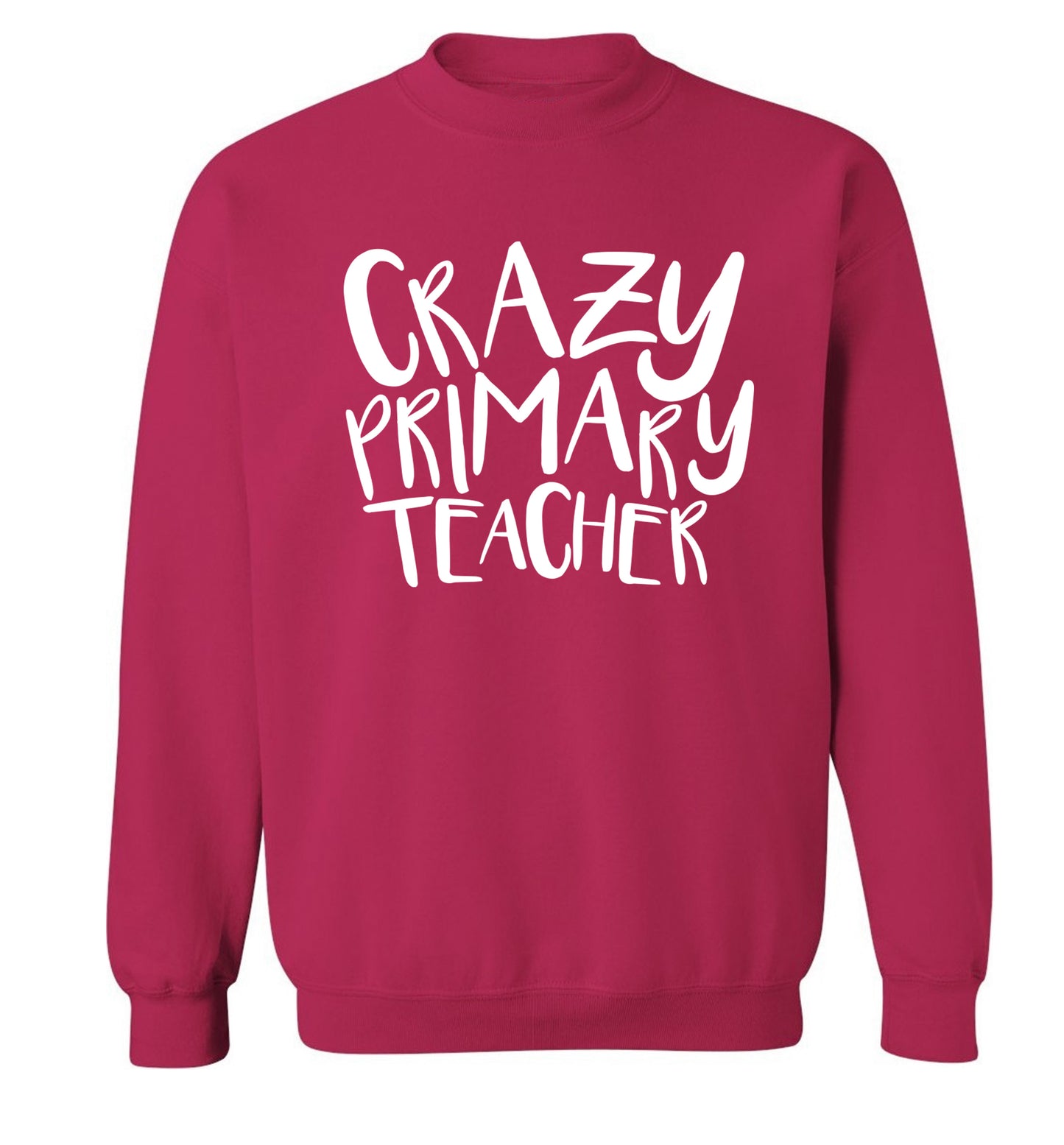 Crazy primary teacher Adult's unisex pink Sweater 2XL
