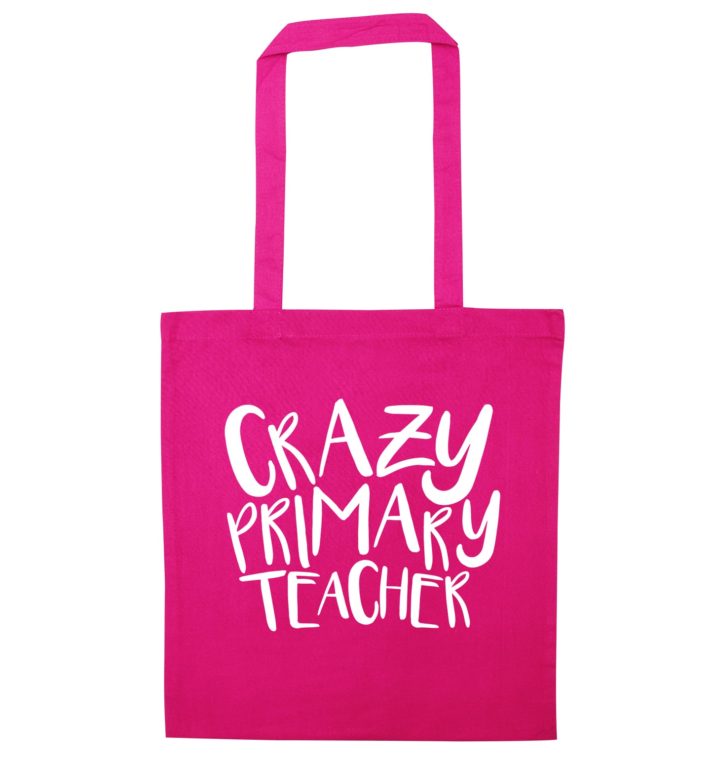 Crazy primary teacher pink tote bag