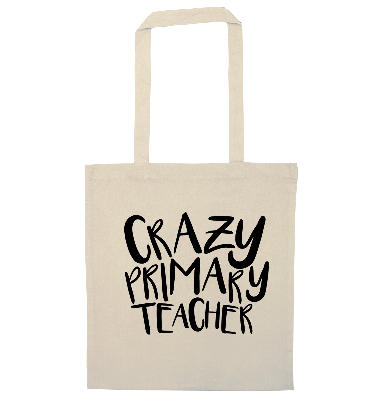 Crazy primary teacher natural tote bag