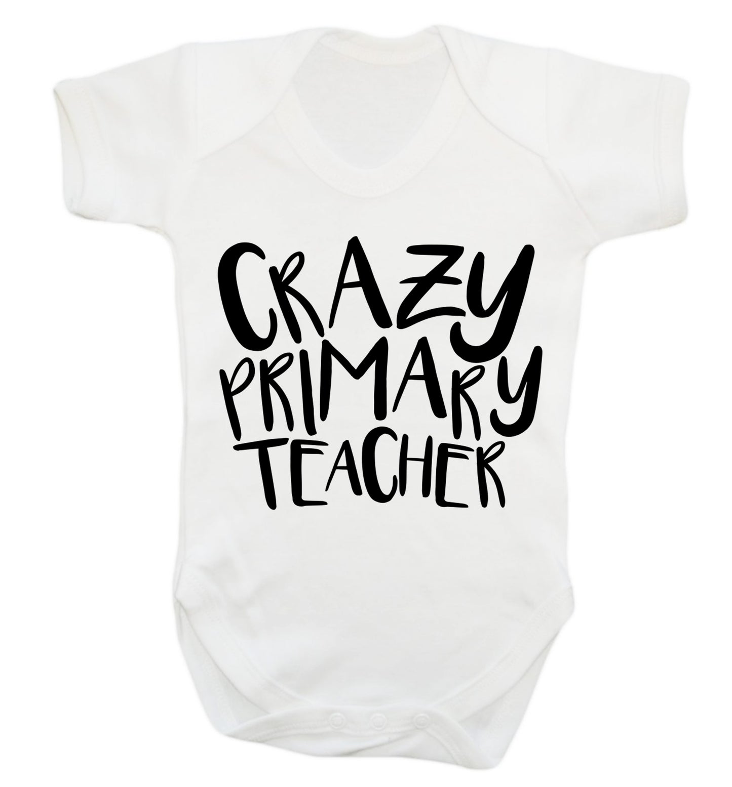 Crazy primary teacher Baby Vest white 18-24 months