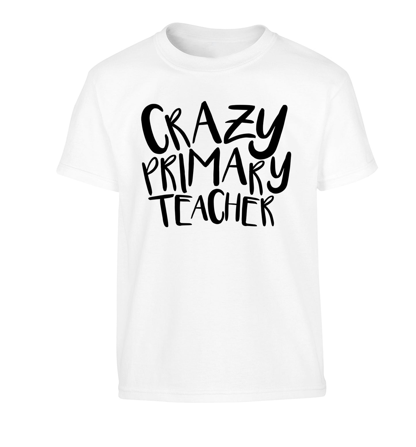 Crazy primary teacher Children's white Tshirt 12-13 Years