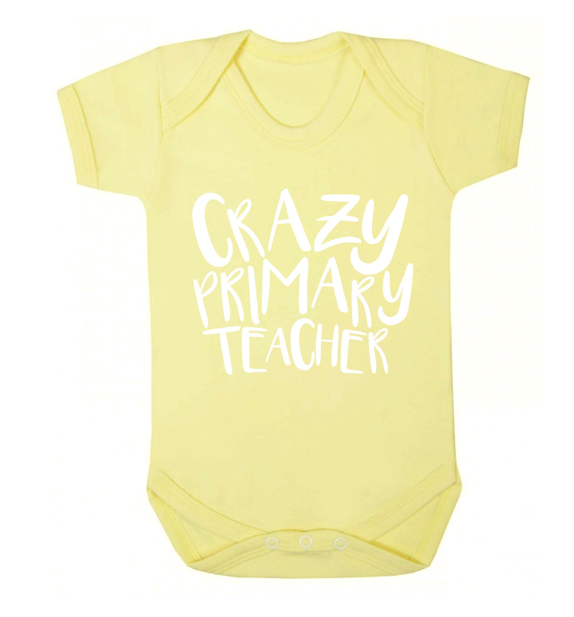 Crazy primary teacher Baby Vest pale yellow 18-24 months