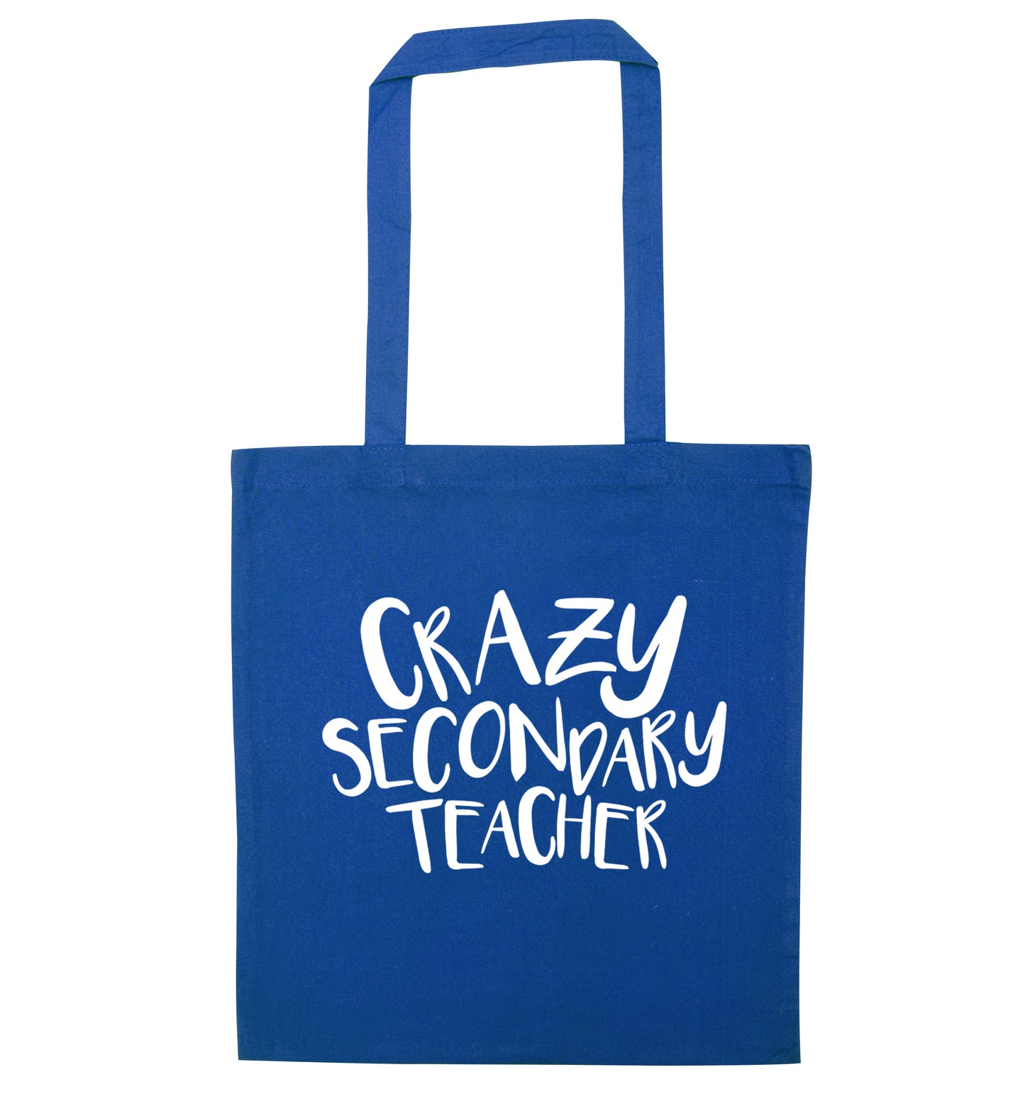 Crazy secondary teacher blue tote bag